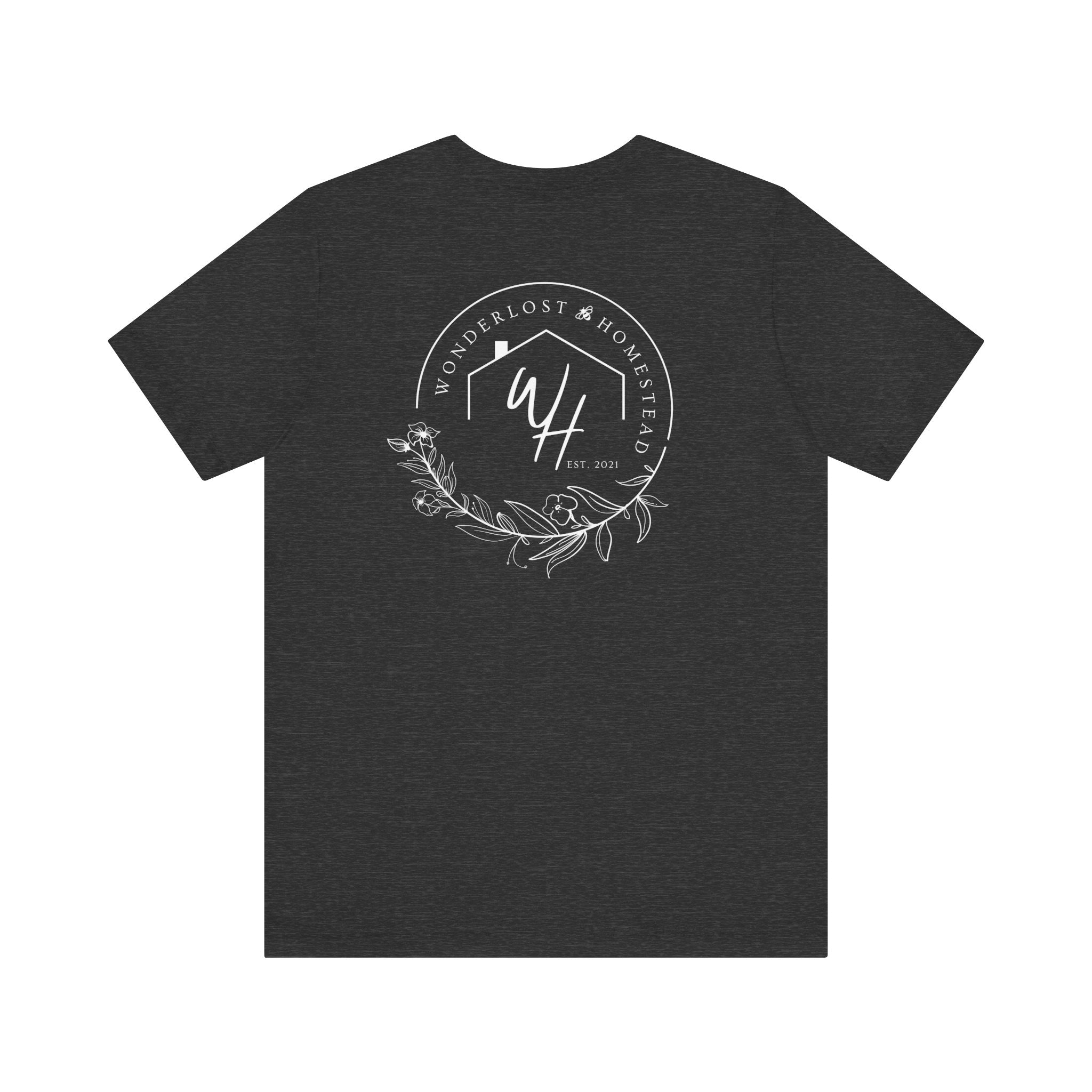 Unisex Short Sleeve T-Shirt, White Logo (Front/Back Designs)