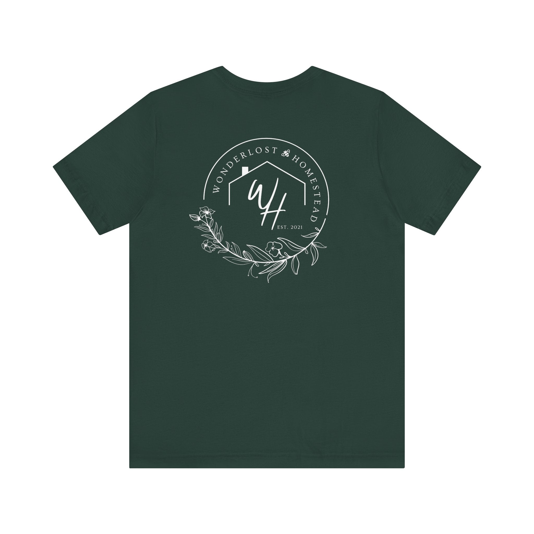 Unisex Short Sleeve T-Shirt, White Logo (Front/Back Designs)