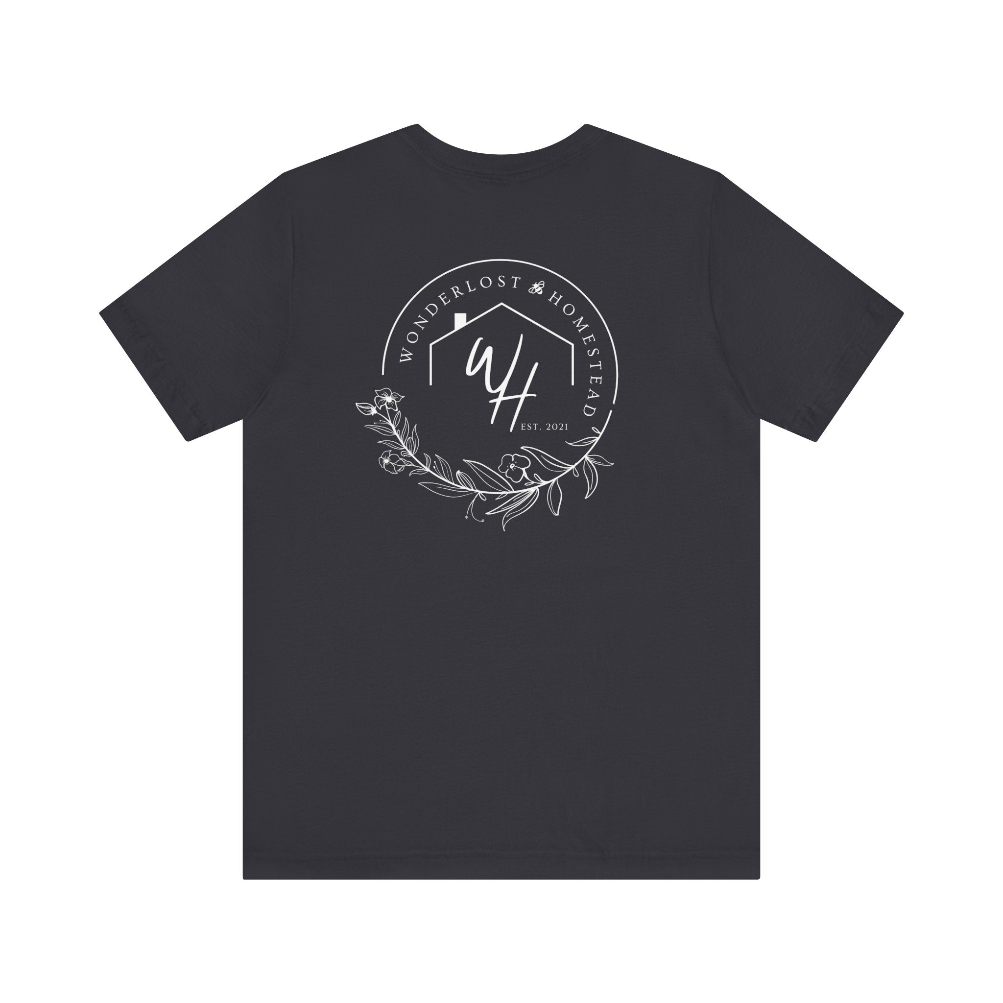 Unisex Short Sleeve T-Shirt, White Logo (Front/Back Designs)