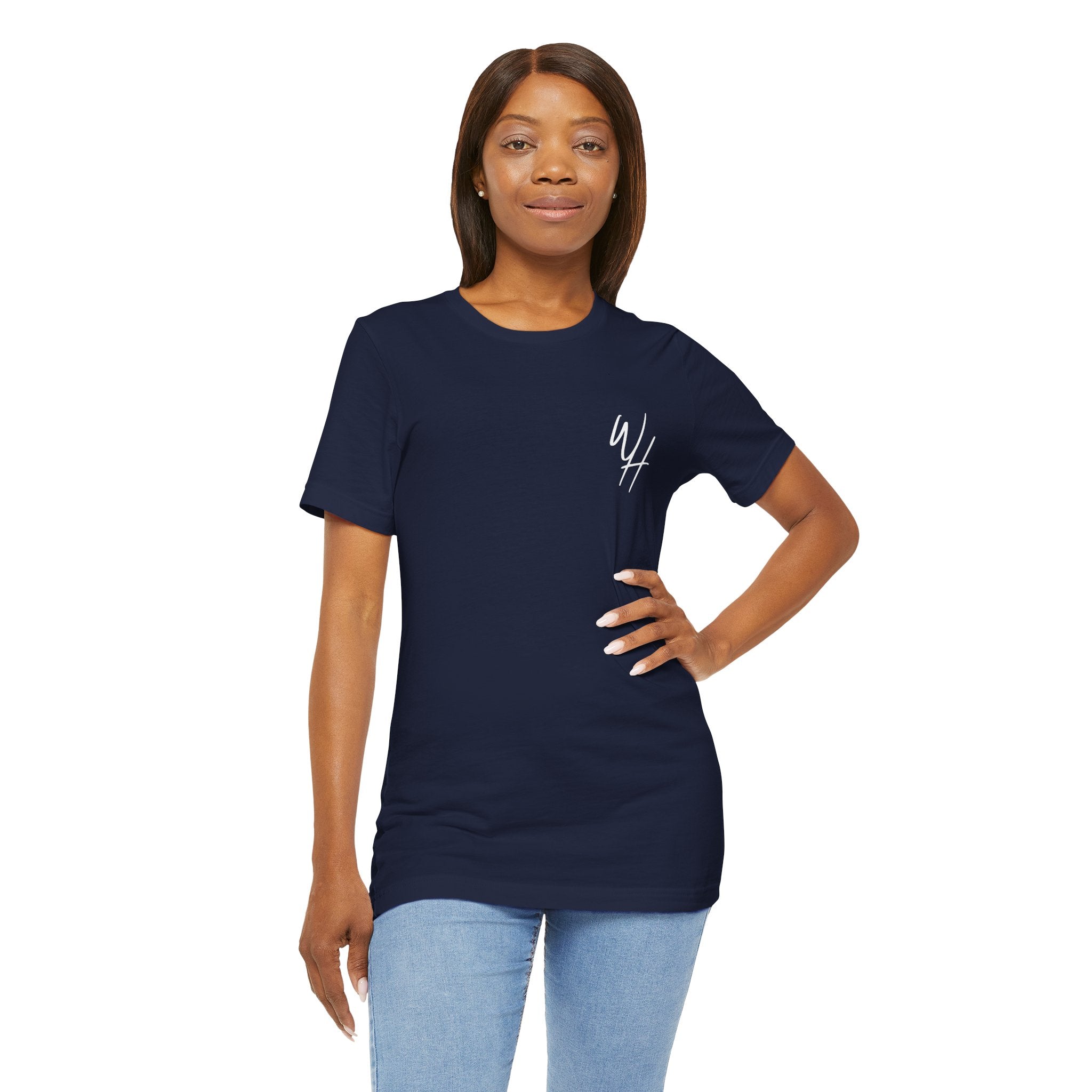 Unisex Short Sleeve T-Shirt, White Logo (Front/Back Designs)
