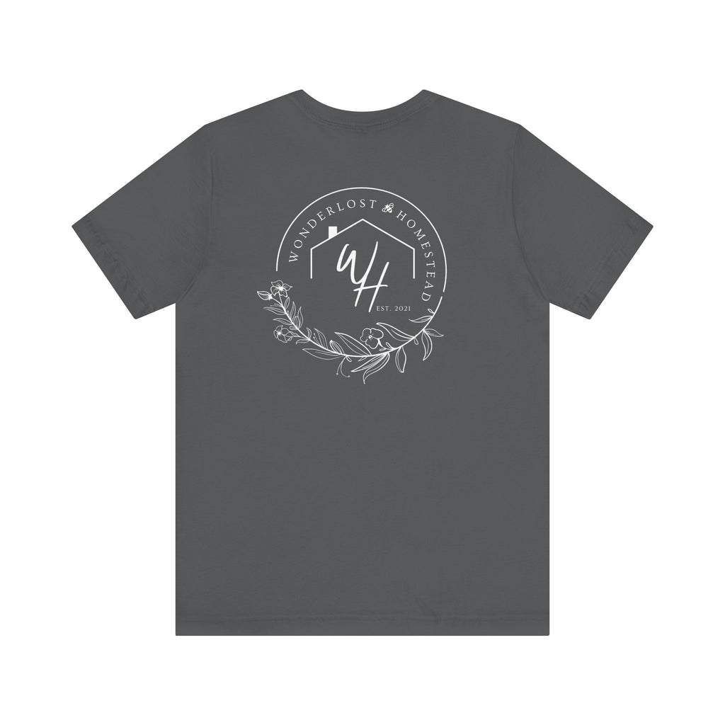 Unisex Short Sleeve T-Shirt, White Logo (Front/Back Designs)