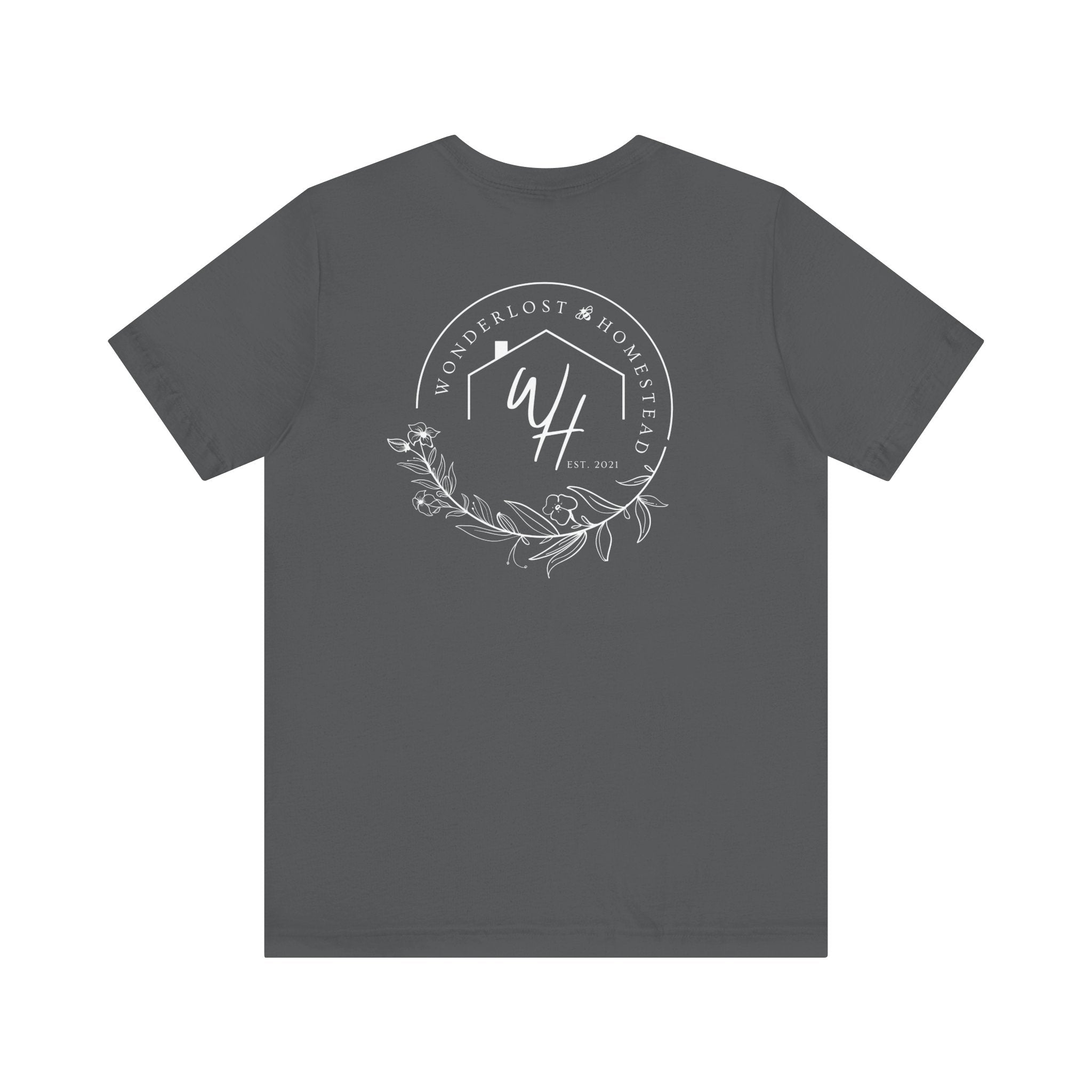 Unisex Short Sleeve T-Shirt, White Logo (Front/Back Designs)