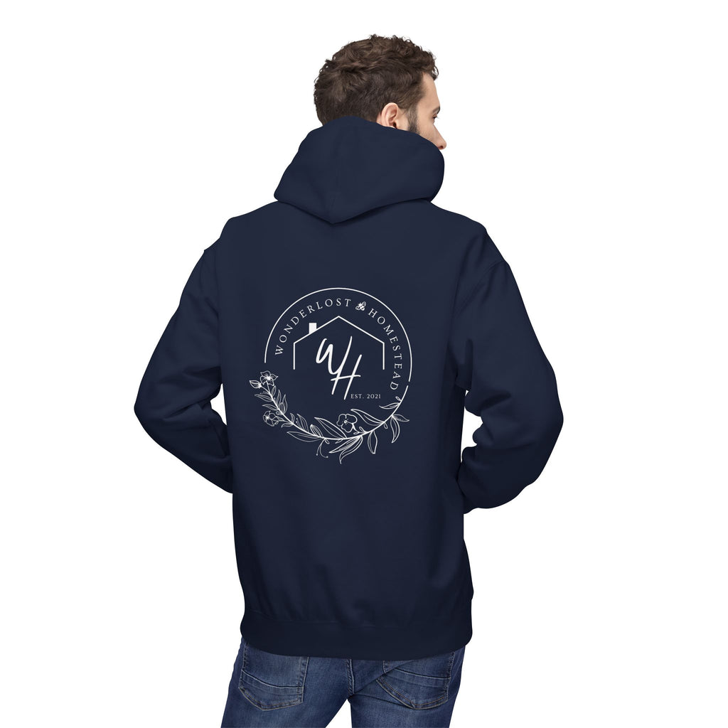 Unisex Hoodie, White Logo (Front/Back Designs)