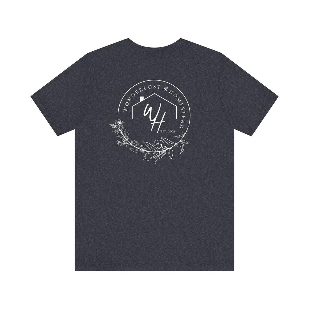 Unisex Short Sleeve T-Shirt, White Logo (Front/Back Designs)