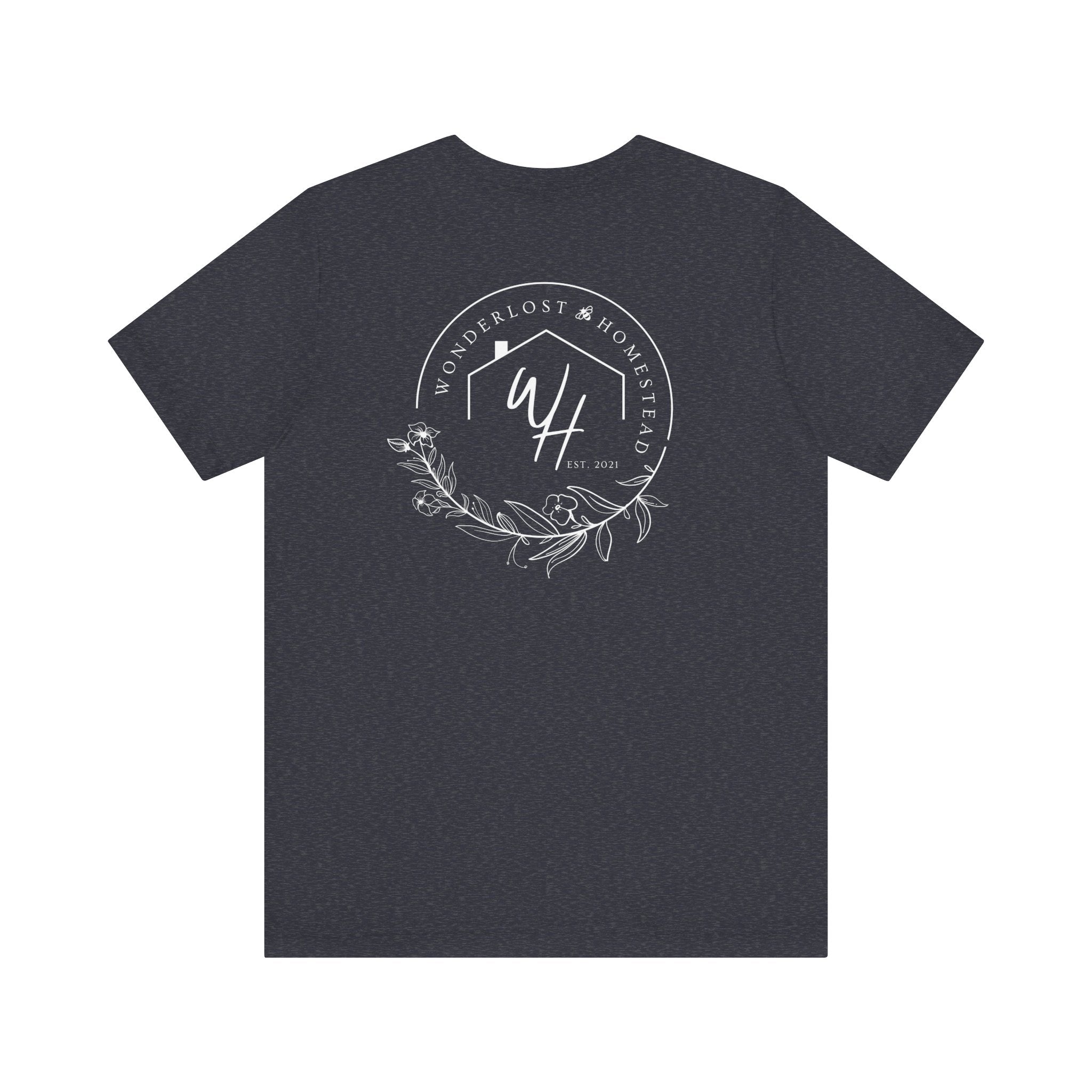 Unisex Short Sleeve T-Shirt, White Logo (Front/Back Designs)