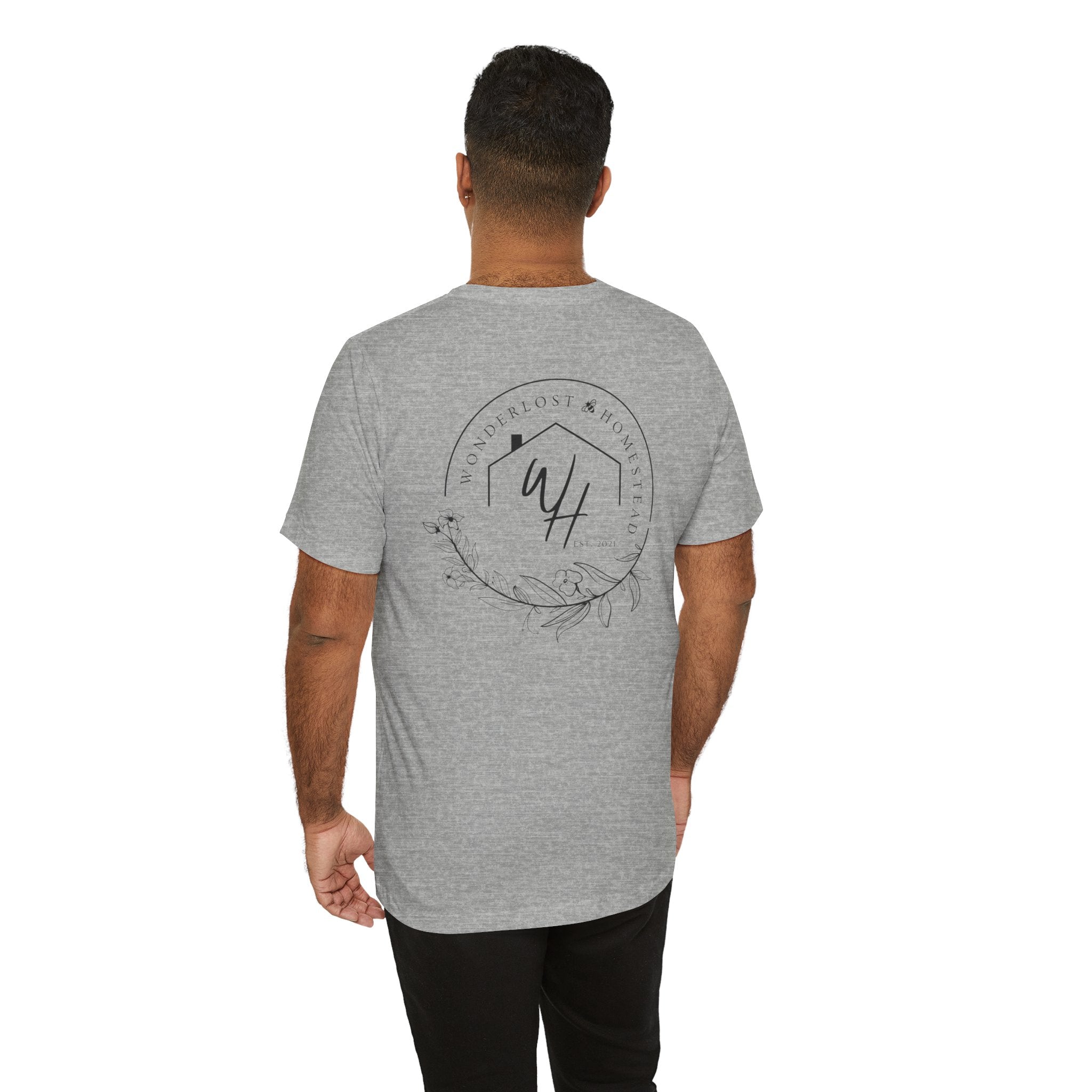 Unisex Short Sleeve T-Shirt, Black Logo (Front/Back Designs)