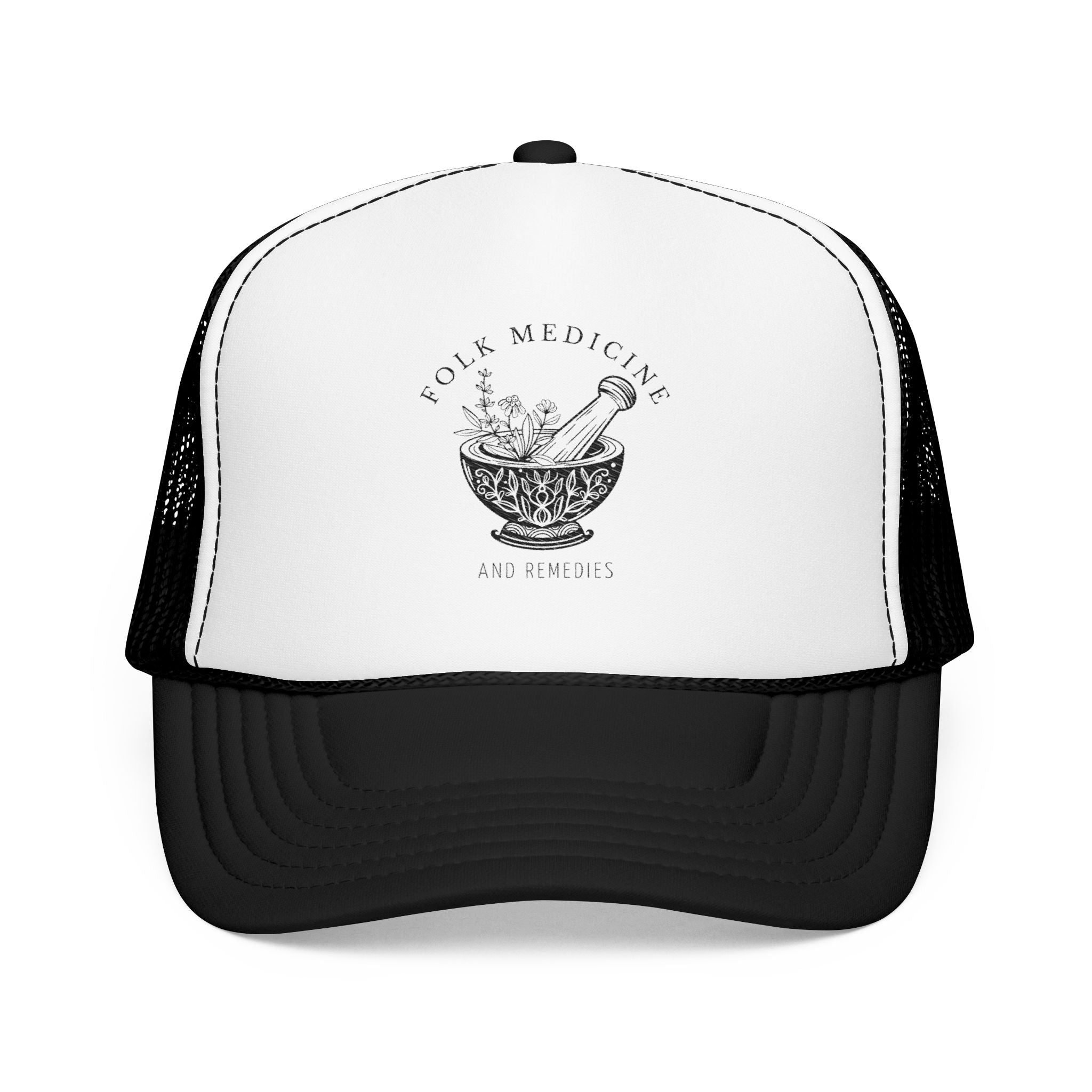Foam Trucker Hat, Black Logo
