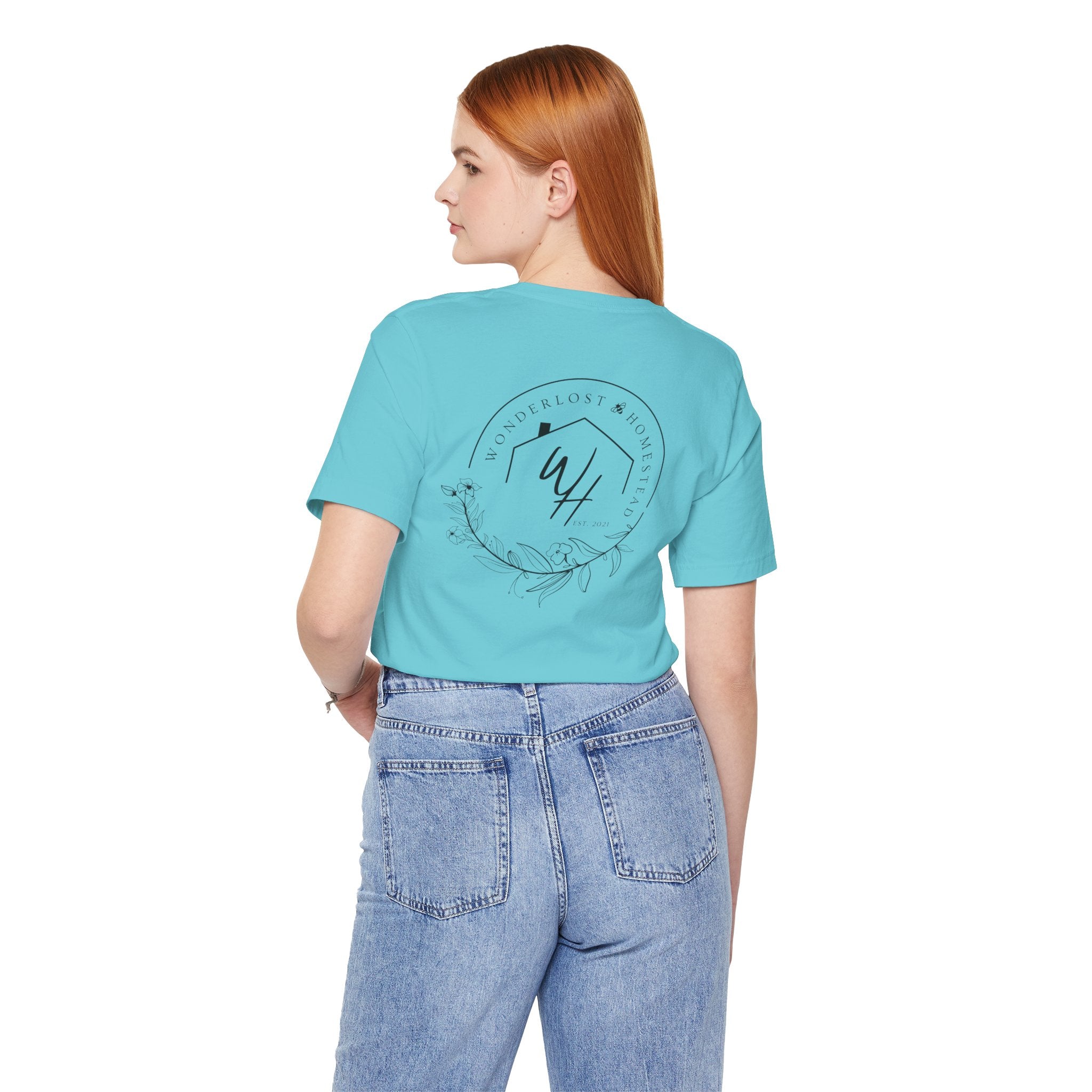 Unisex Short Sleeve T-Shirt, Black Logo (Front/Back Designs)