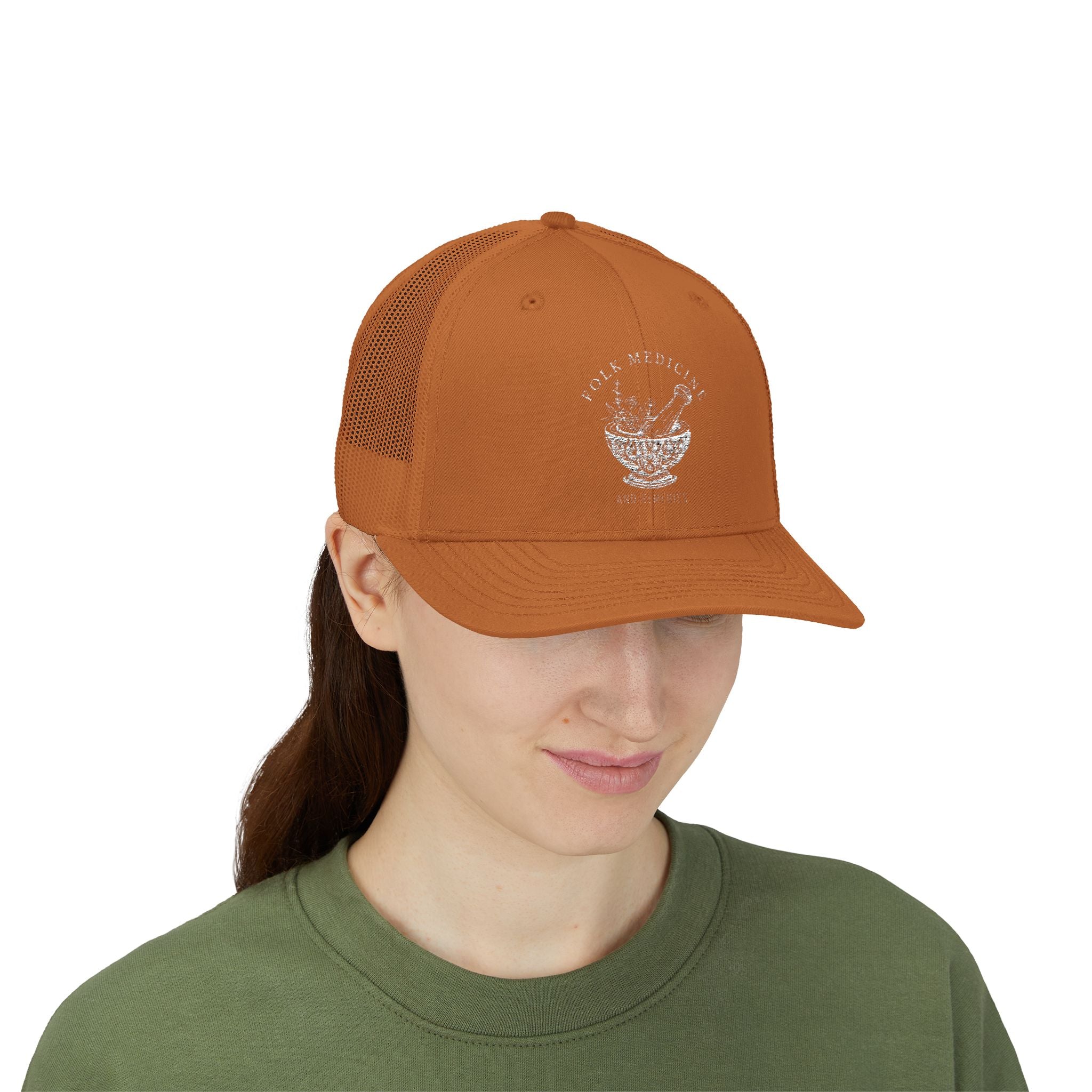 Snapback Trucker Cap, White Logo