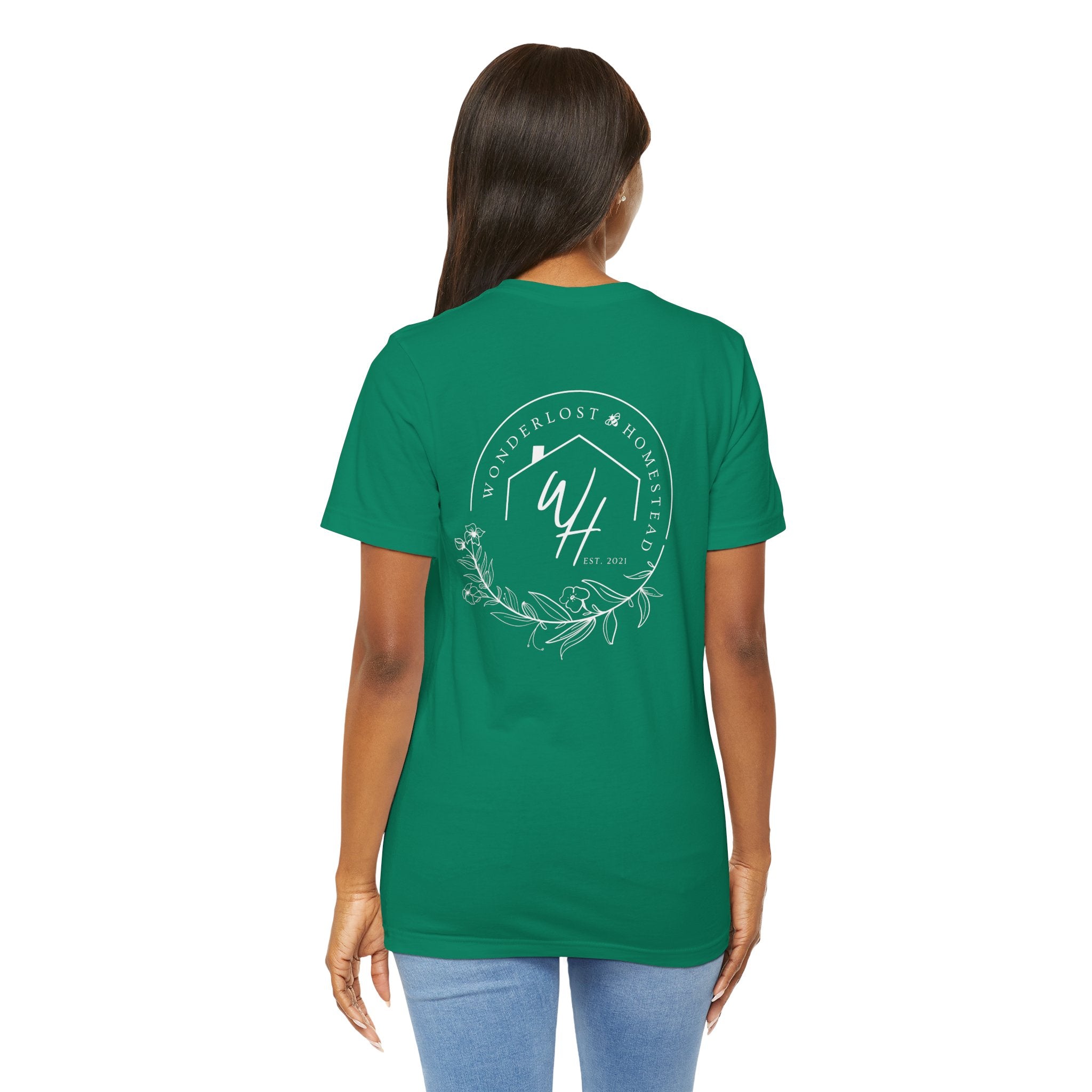 Unisex Short Sleeve T-Shirt, White Logo (Front/Back Designs)