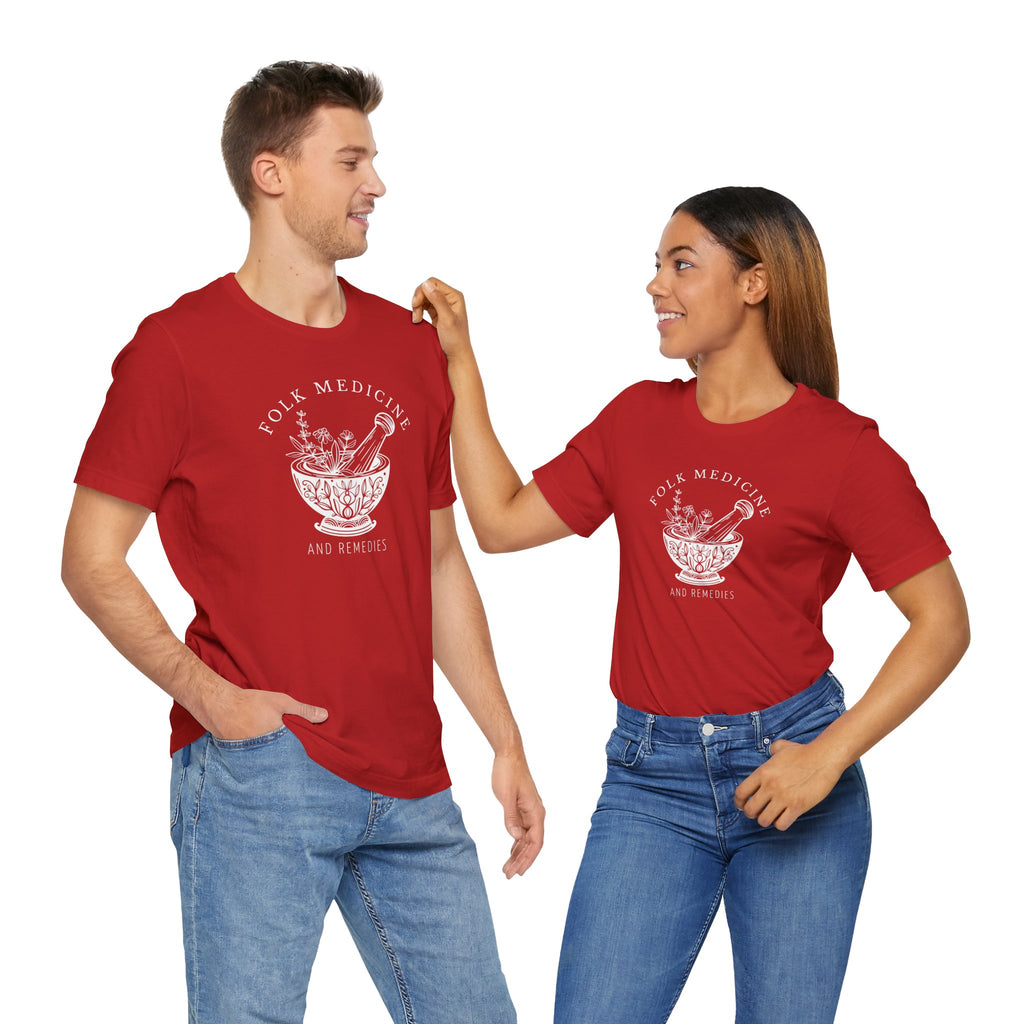 Unisex Short Sleeve T-Shirt, White Logo