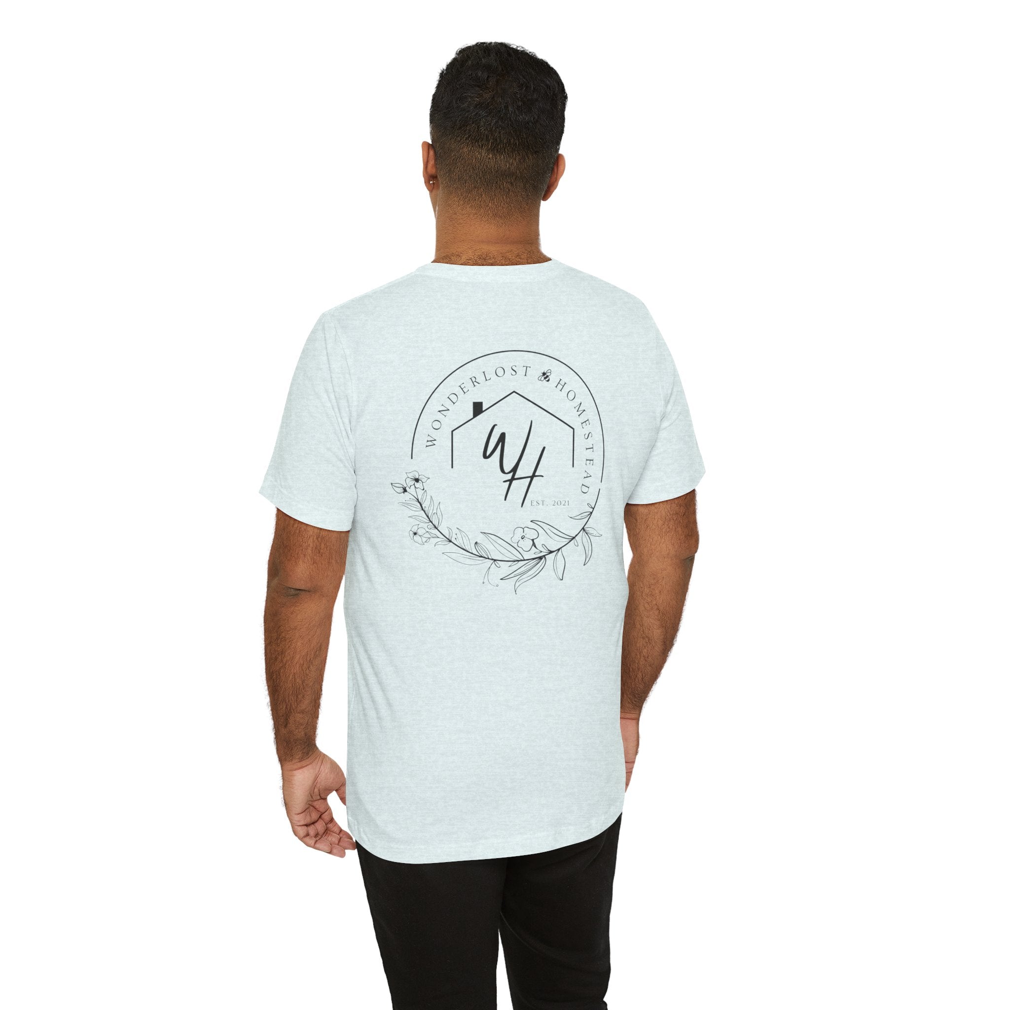 Unisex Short Sleeve T-Shirt, Black Logo (Front/Back Designs)