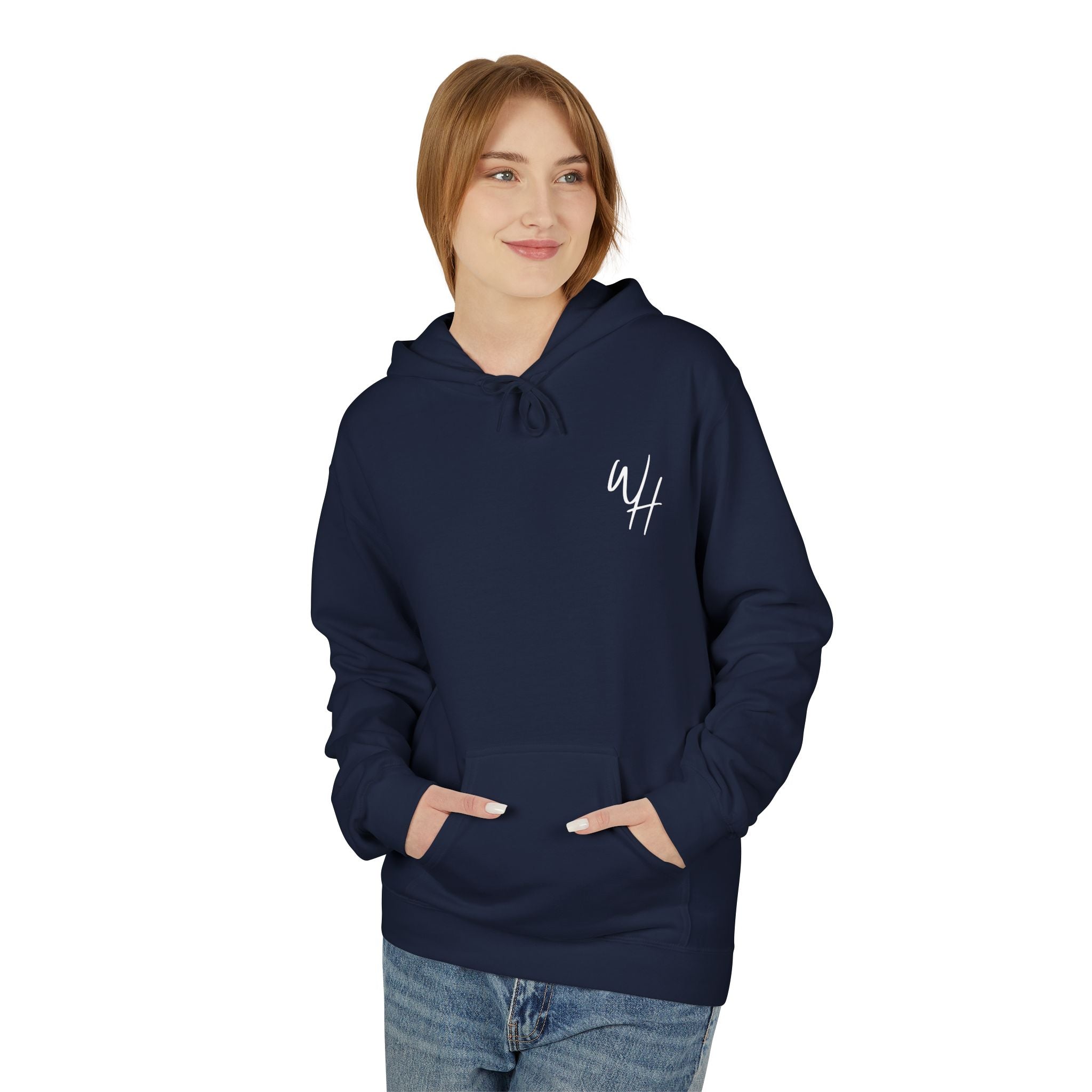 Unisex Hoodie, White Logo (Front/Back Designs)