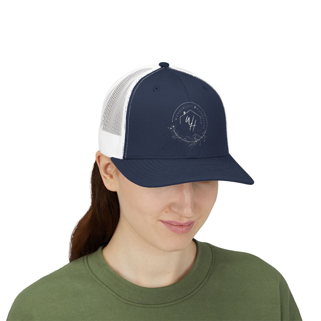 Snapback Trucker Cap, White Logo