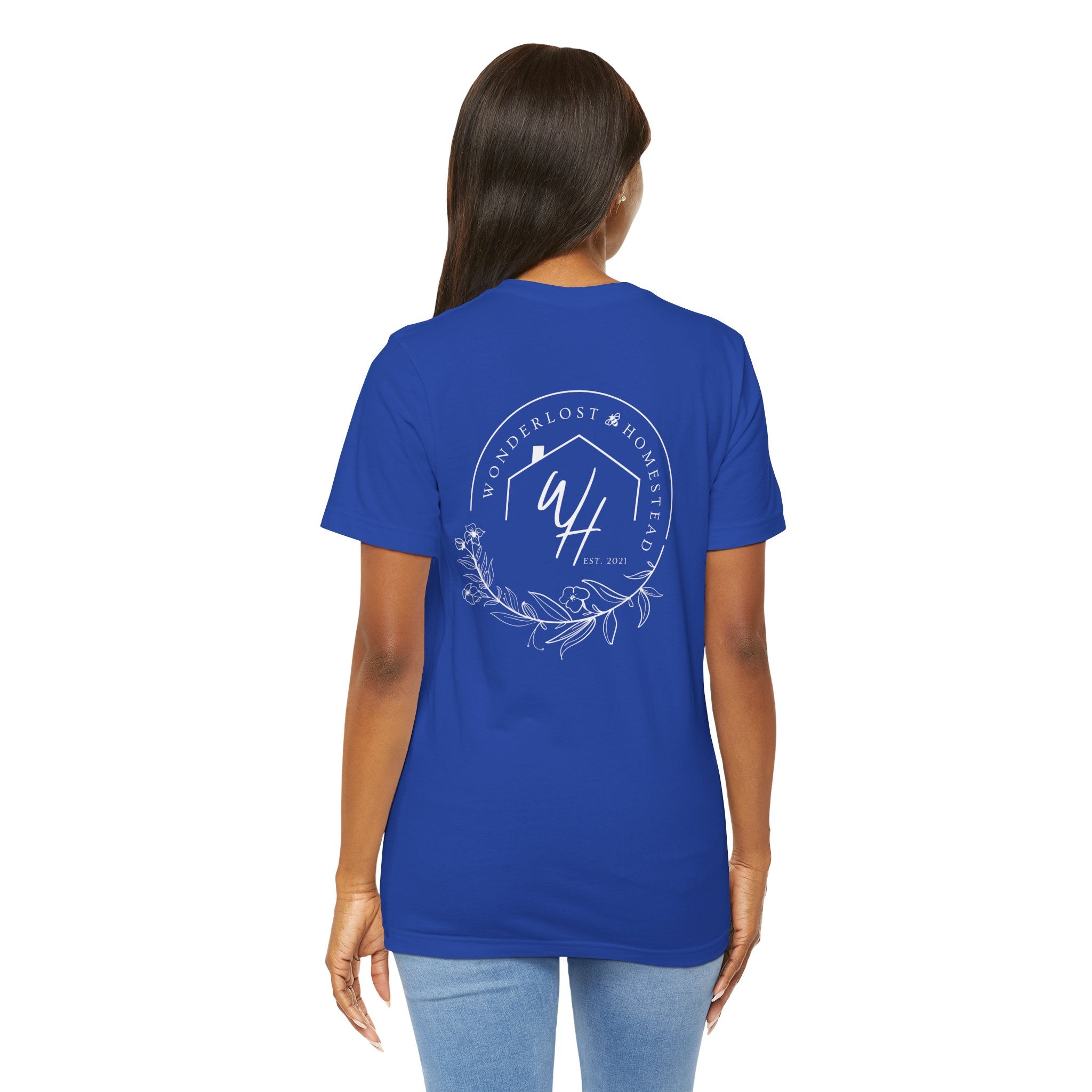 Unisex Short Sleeve T-Shirt, White Logo (Front/Back Designs)