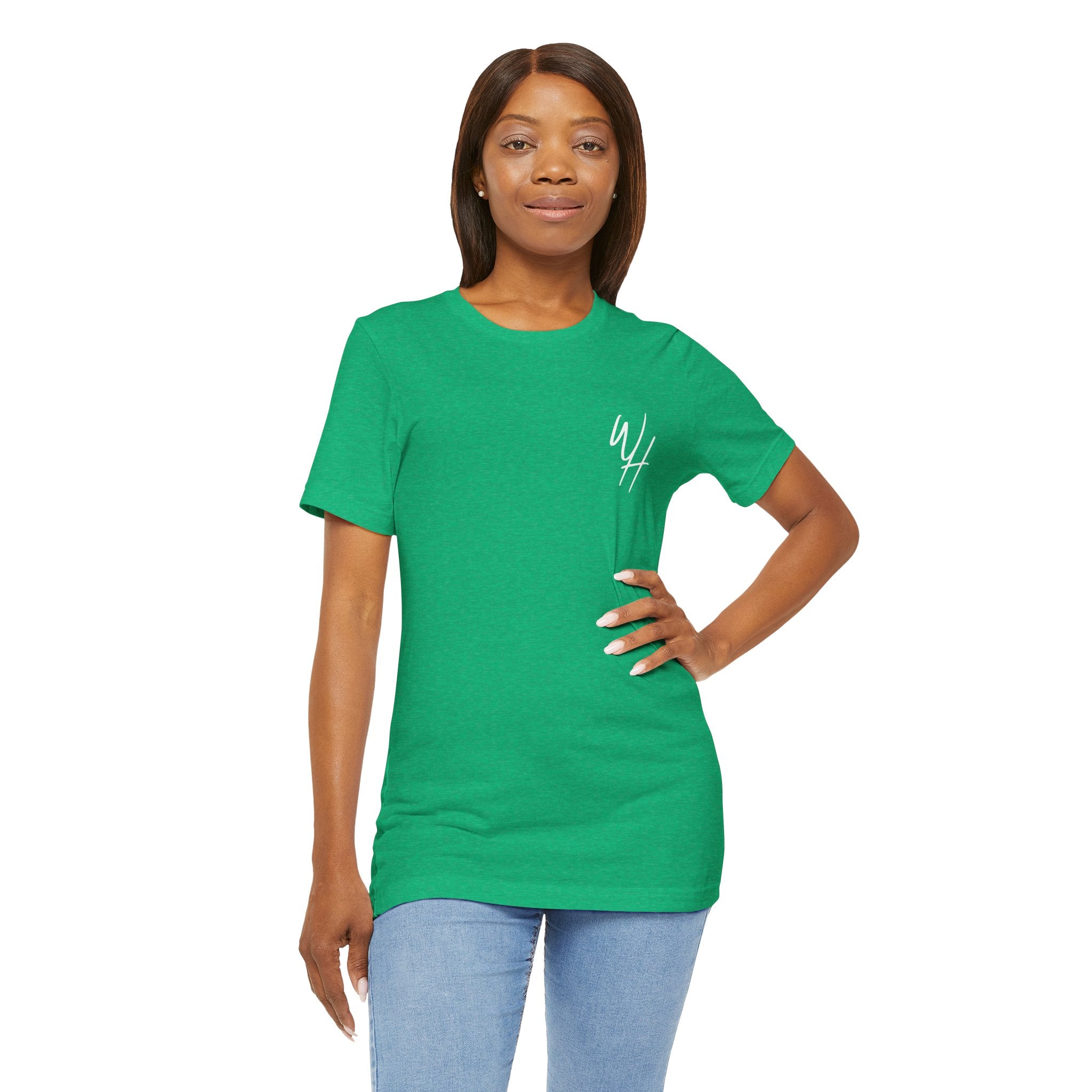 Unisex Short Sleeve T-Shirt, White Logo (Front/Back Designs)