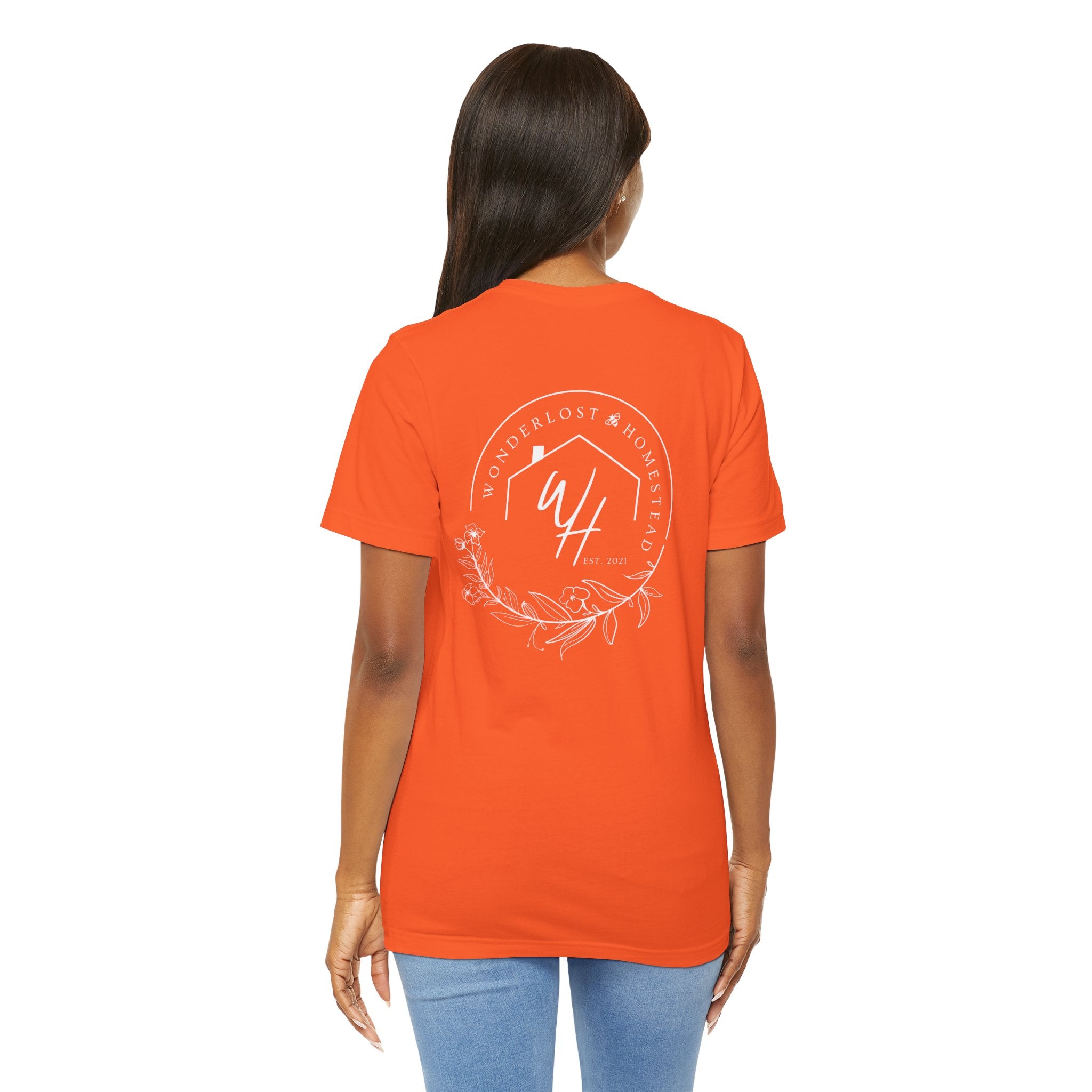 Unisex Short Sleeve T-Shirt, White Logo (Front/Back Designs)