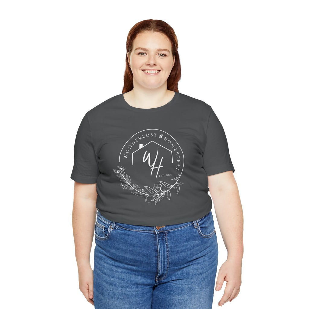 Unisex Short Sleeve T-Shirt, White Logo