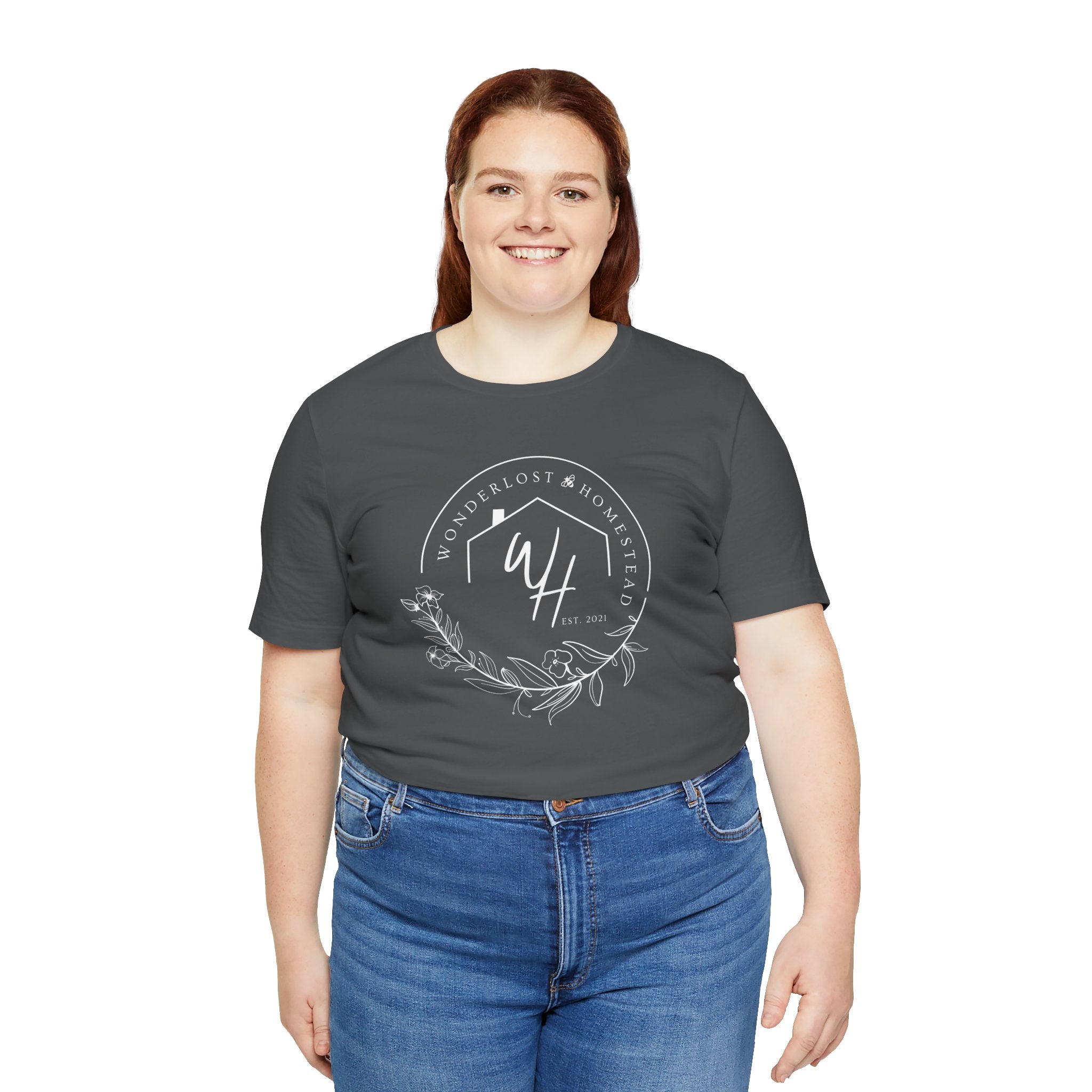 Unisex Short Sleeve T-Shirt, White Logo