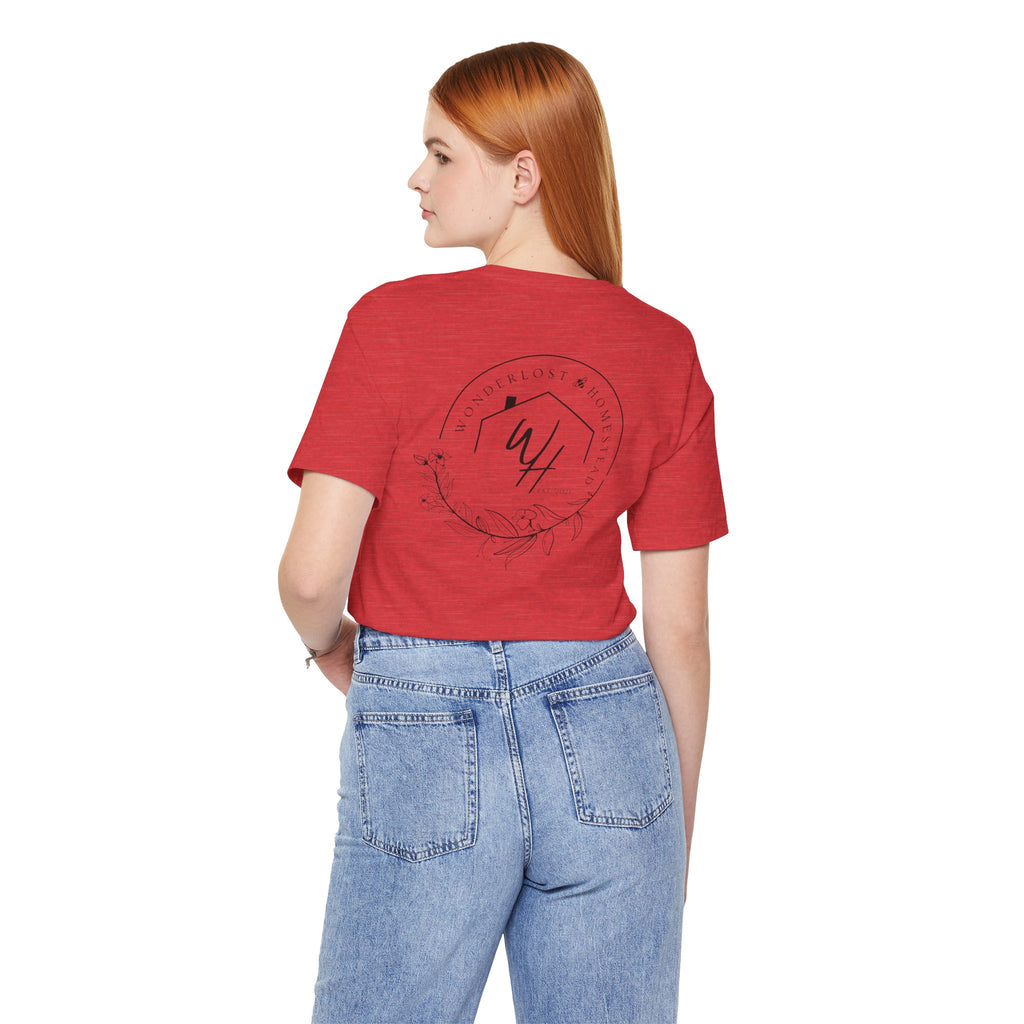Unisex Short Sleeve T-Shirt, Black Logo (Front/Back Designs)