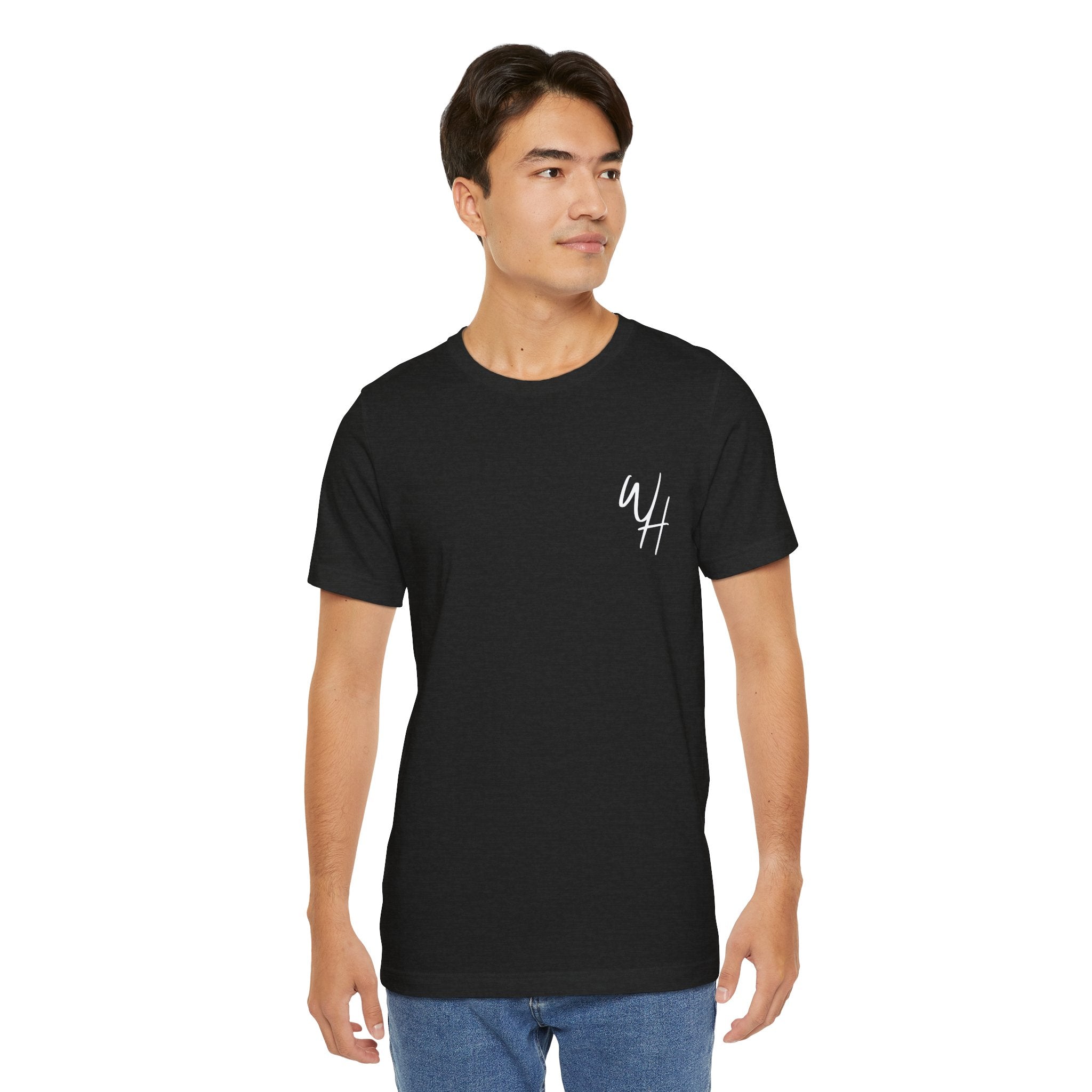 Unisex Short Sleeve T-Shirt, White Logo (Front/Back Designs)