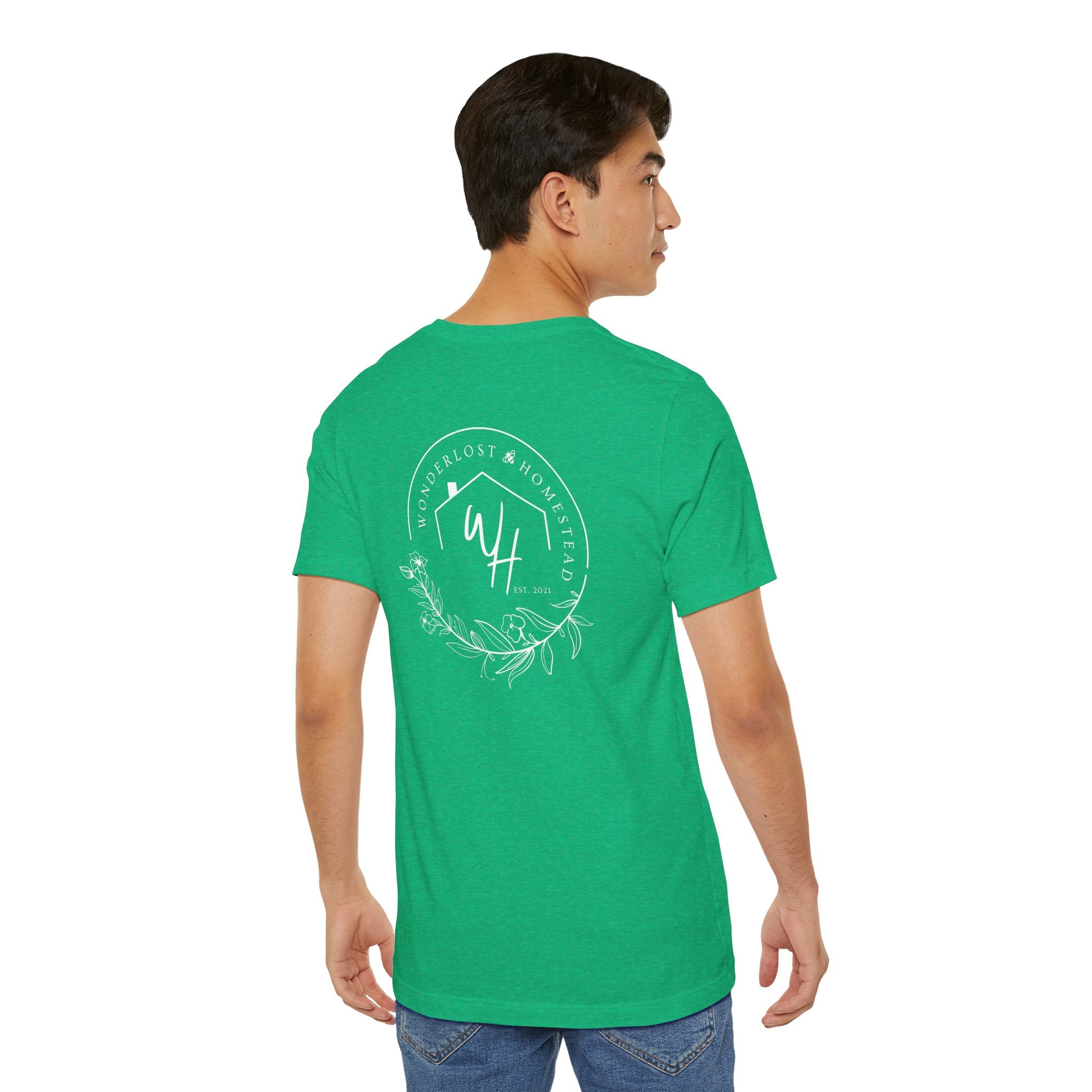 Unisex Short Sleeve T-Shirt, White Logo (Front/Back Designs)