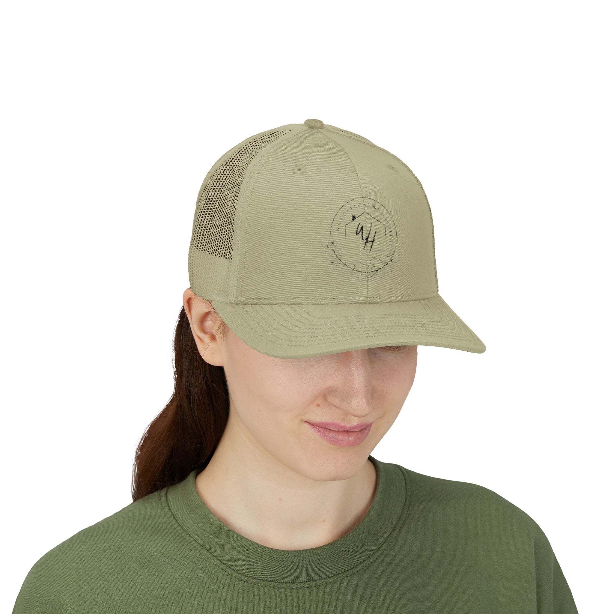 Snapback Trucker Cap, Black Logo