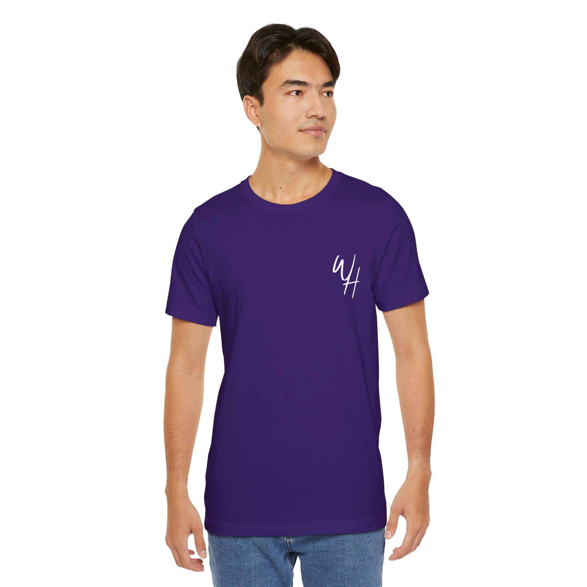 Unisex Short Sleeve T-Shirt, White Logo (Front/Back Designs)