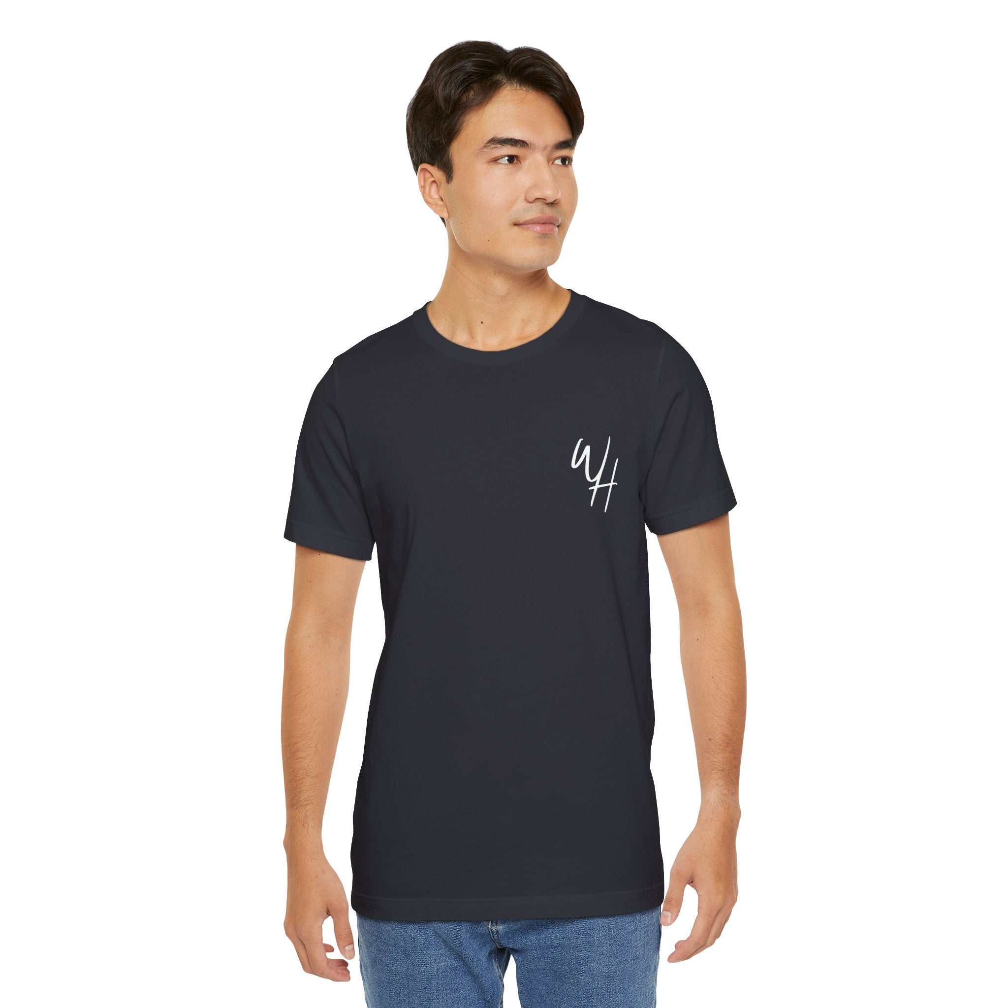 Unisex Short Sleeve T-Shirt, White Logo (Front/Back Designs)
