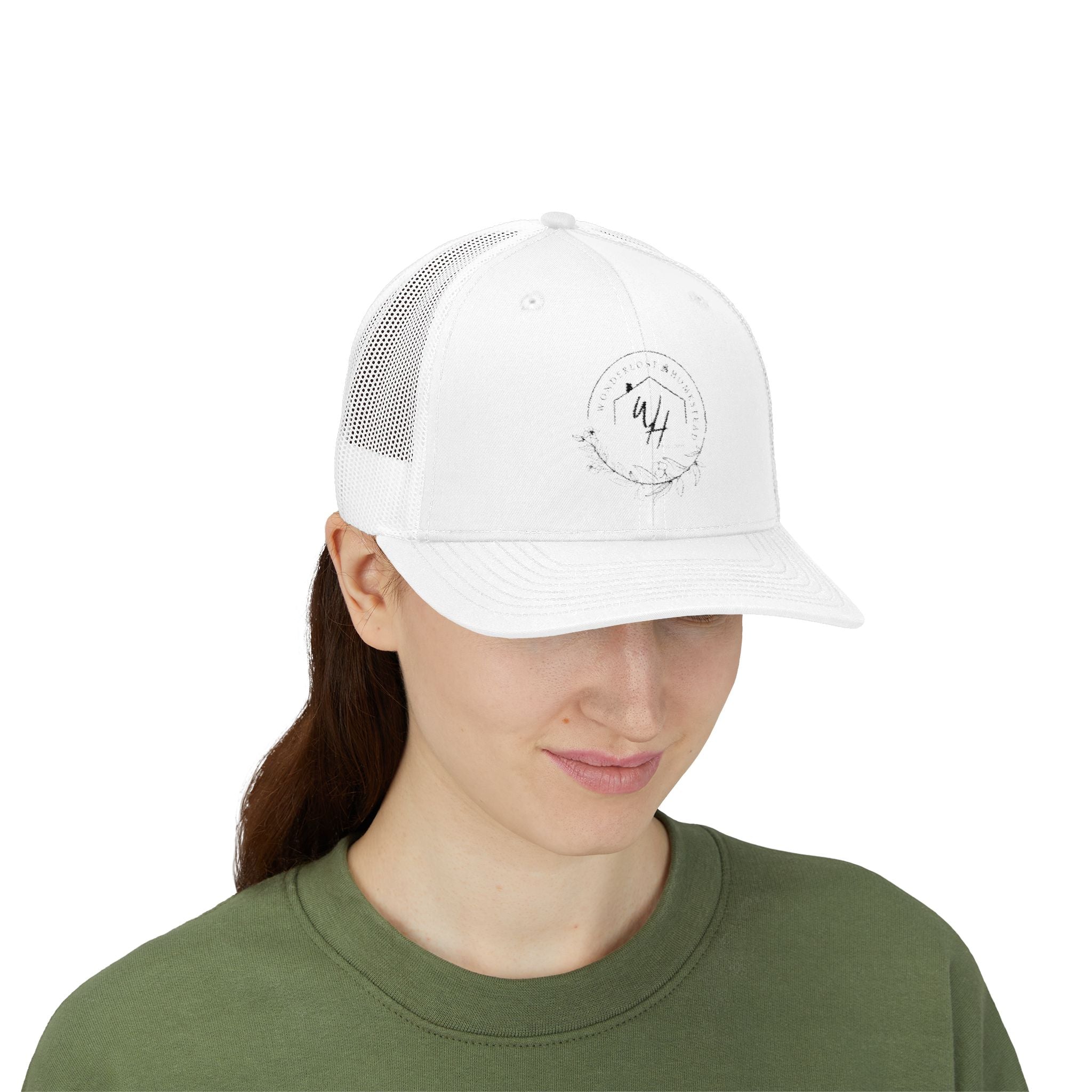 Snapback Trucker Cap, Black Logo