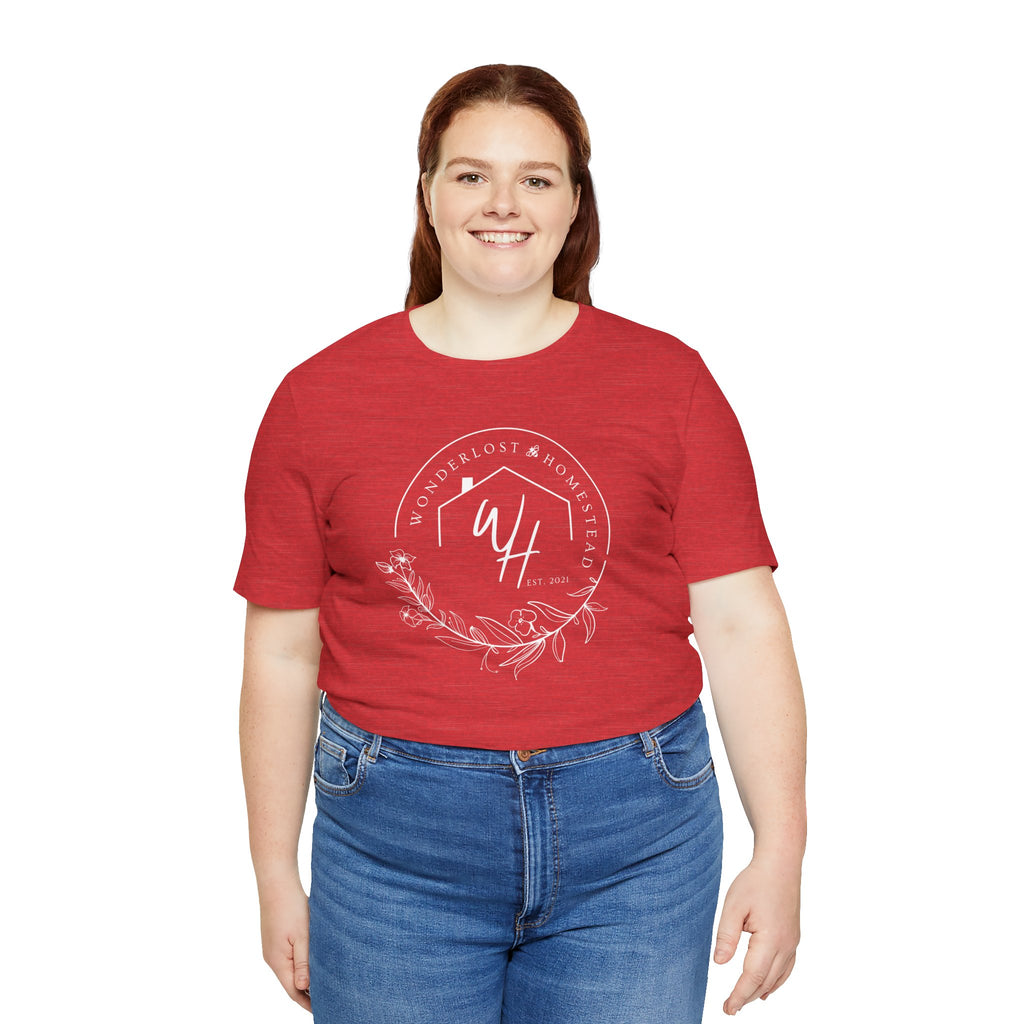 Unisex Short Sleeve T-Shirt, White Logo