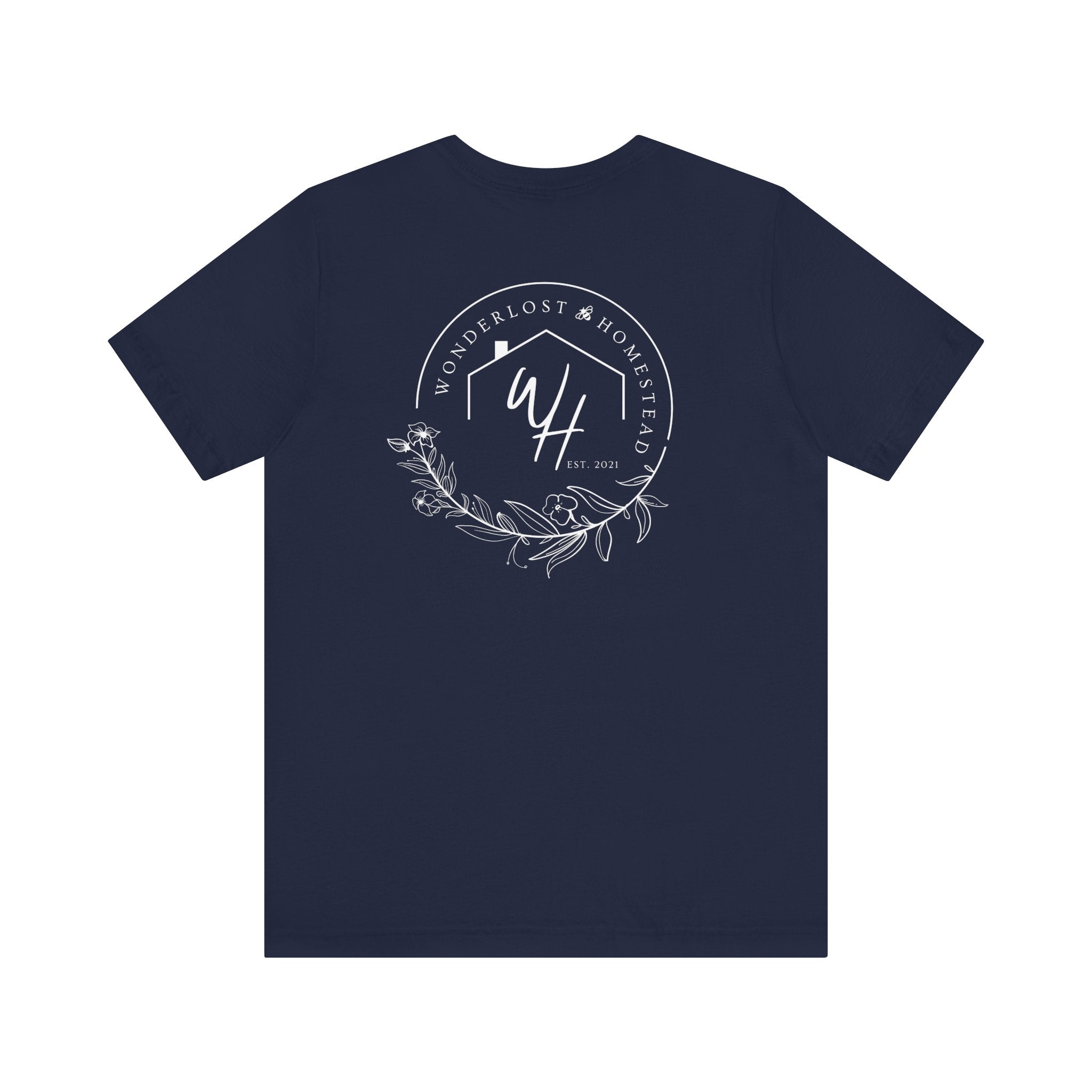 Unisex Short Sleeve T-Shirt, White Logo (Front/Back Designs)