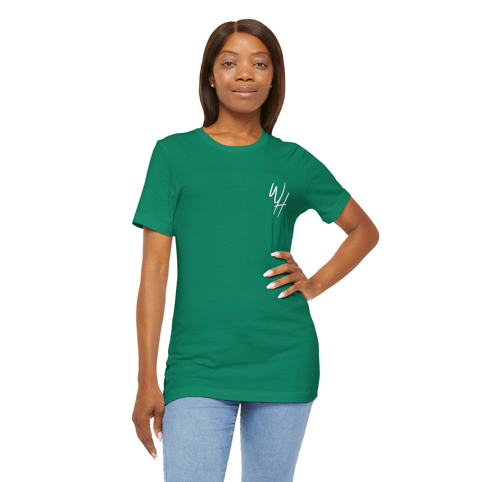 Unisex Short Sleeve T-Shirt, White Logo (Front/Back Designs)
