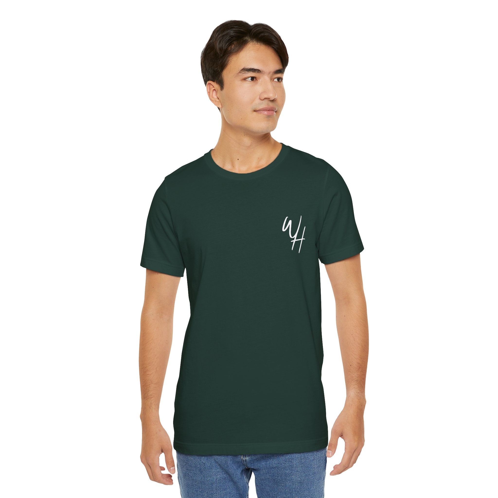 Unisex Short Sleeve T-Shirt, White Logo (Front/Back Designs)