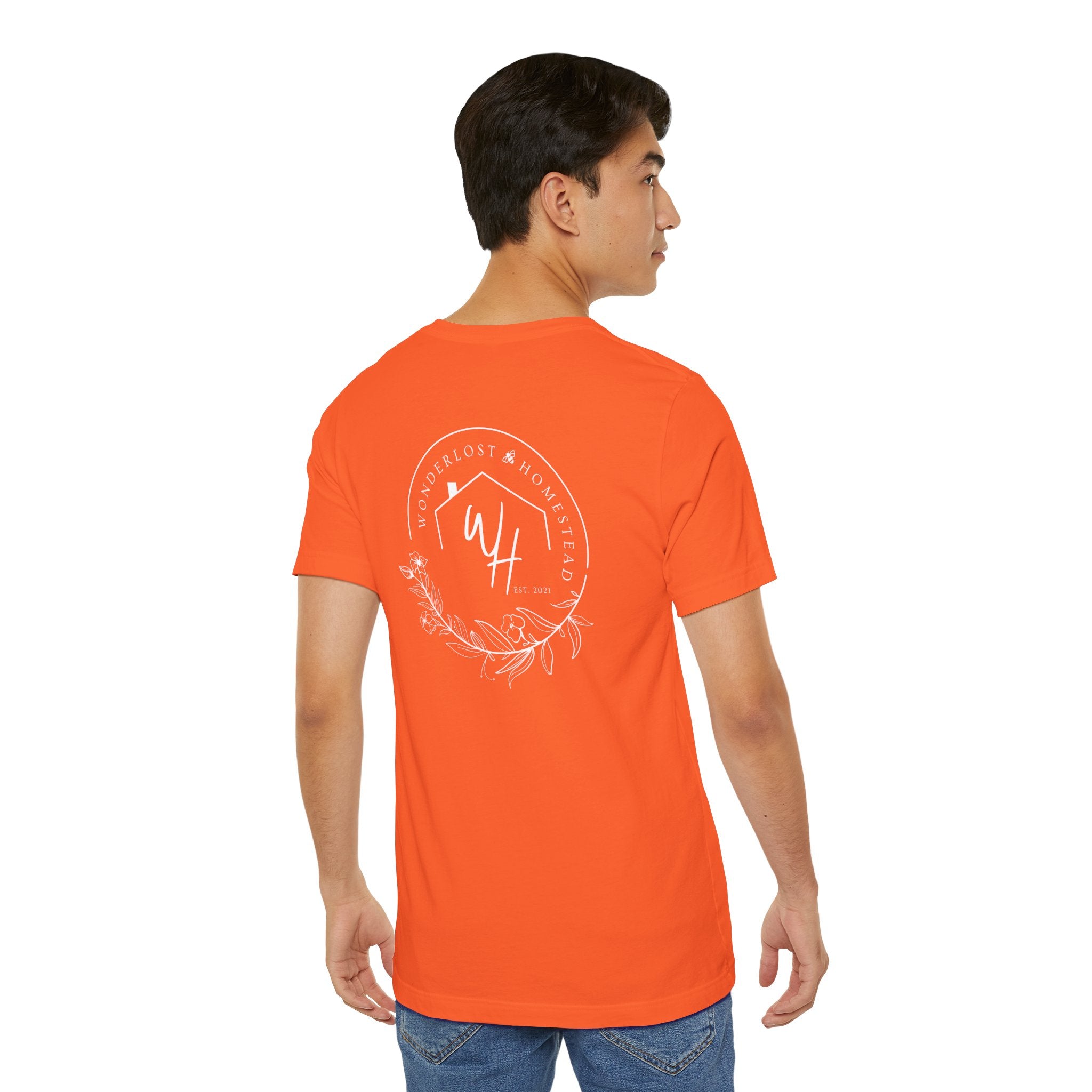 Unisex Short Sleeve T-Shirt, White Logo (Front/Back Designs)