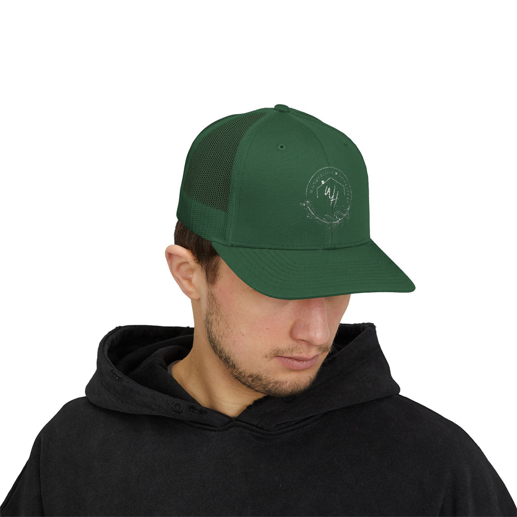 Snapback Trucker Cap, White Logo