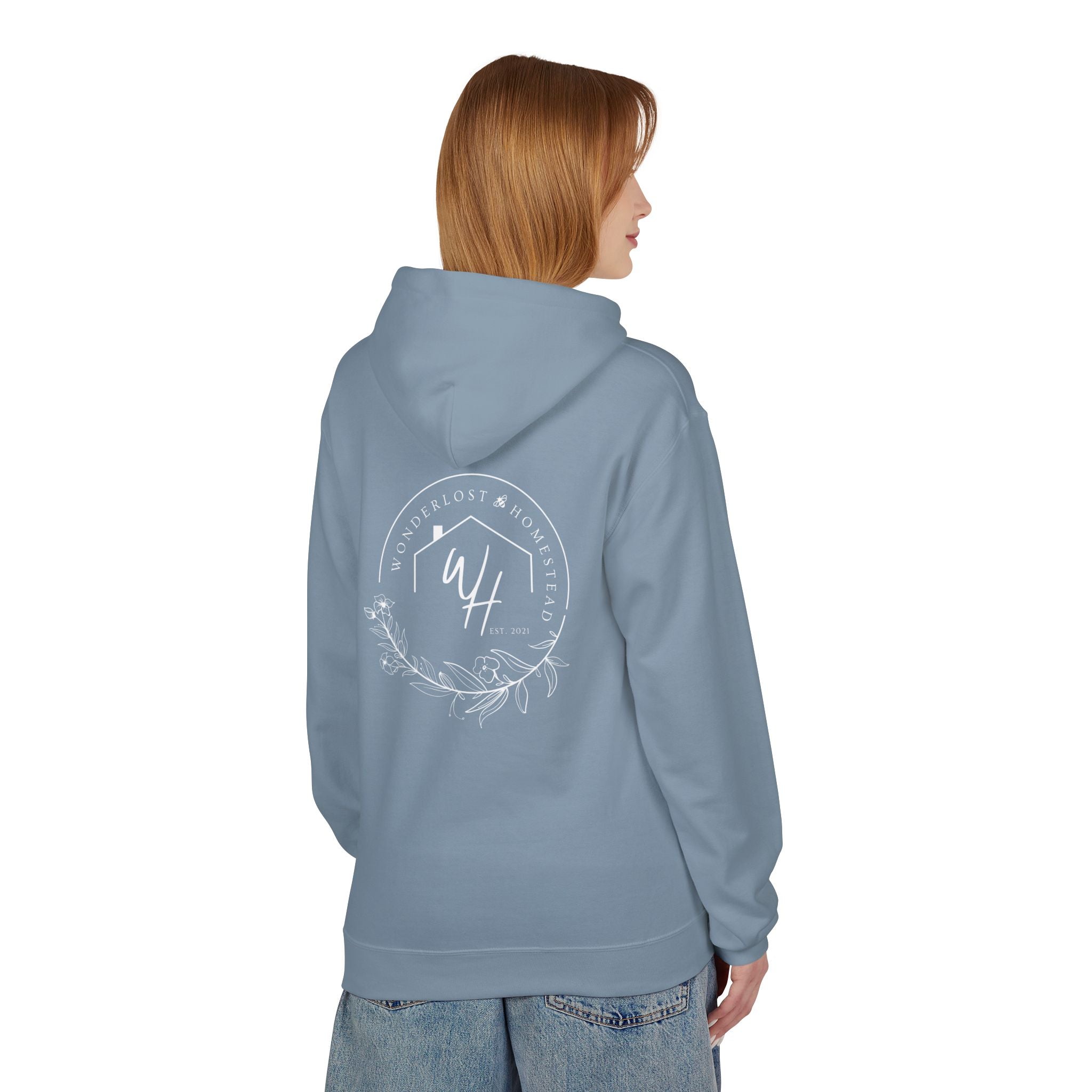 Unisex Hoodie, White Logo (Front/Back Designs)
