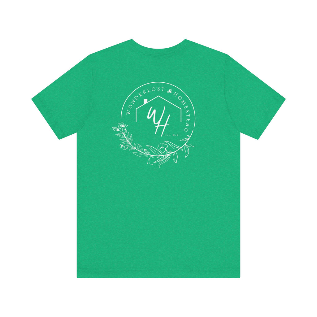 Unisex Short Sleeve T-Shirt, White Logo (Front/Back Designs)