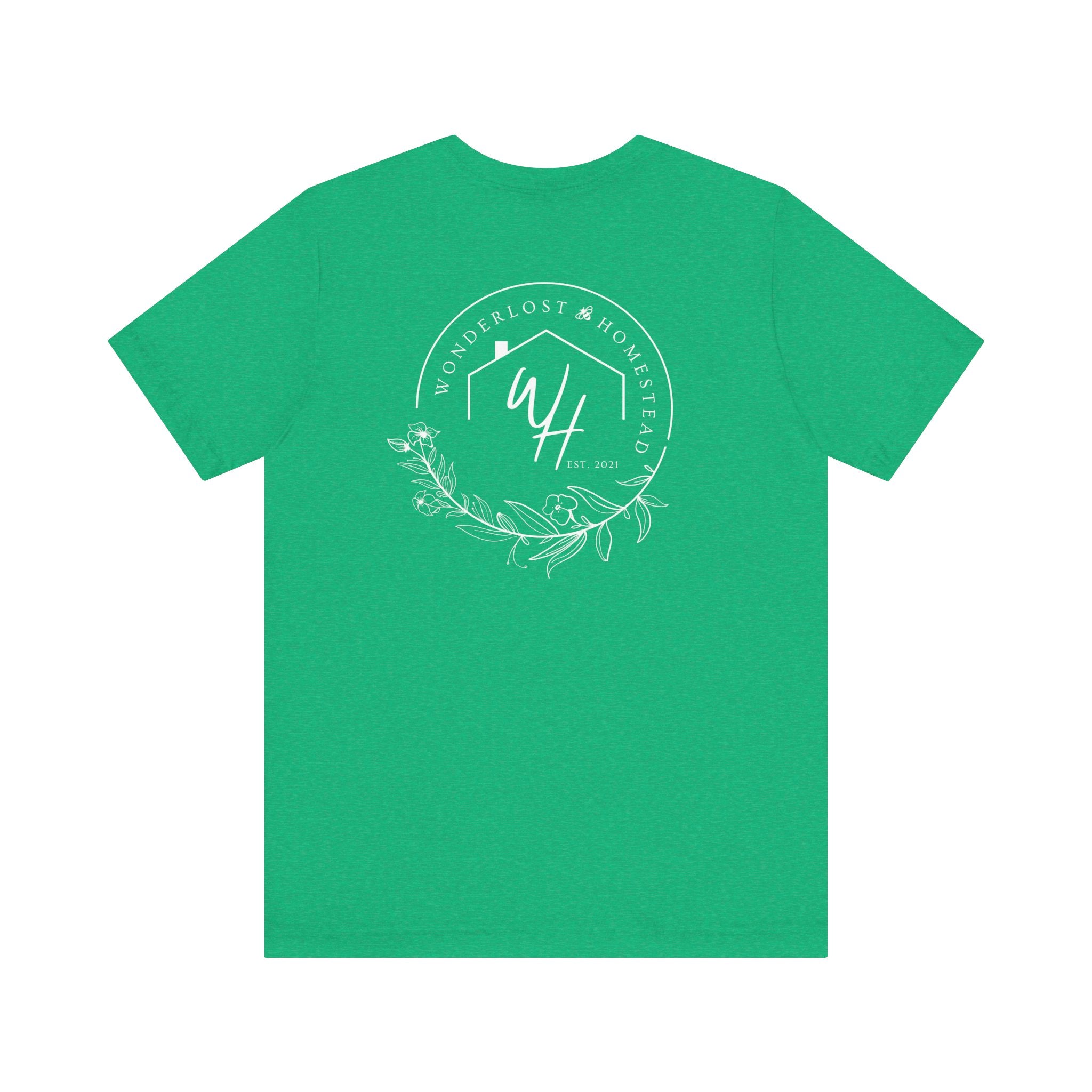 Unisex Short Sleeve T-Shirt, White Logo (Front/Back Designs)