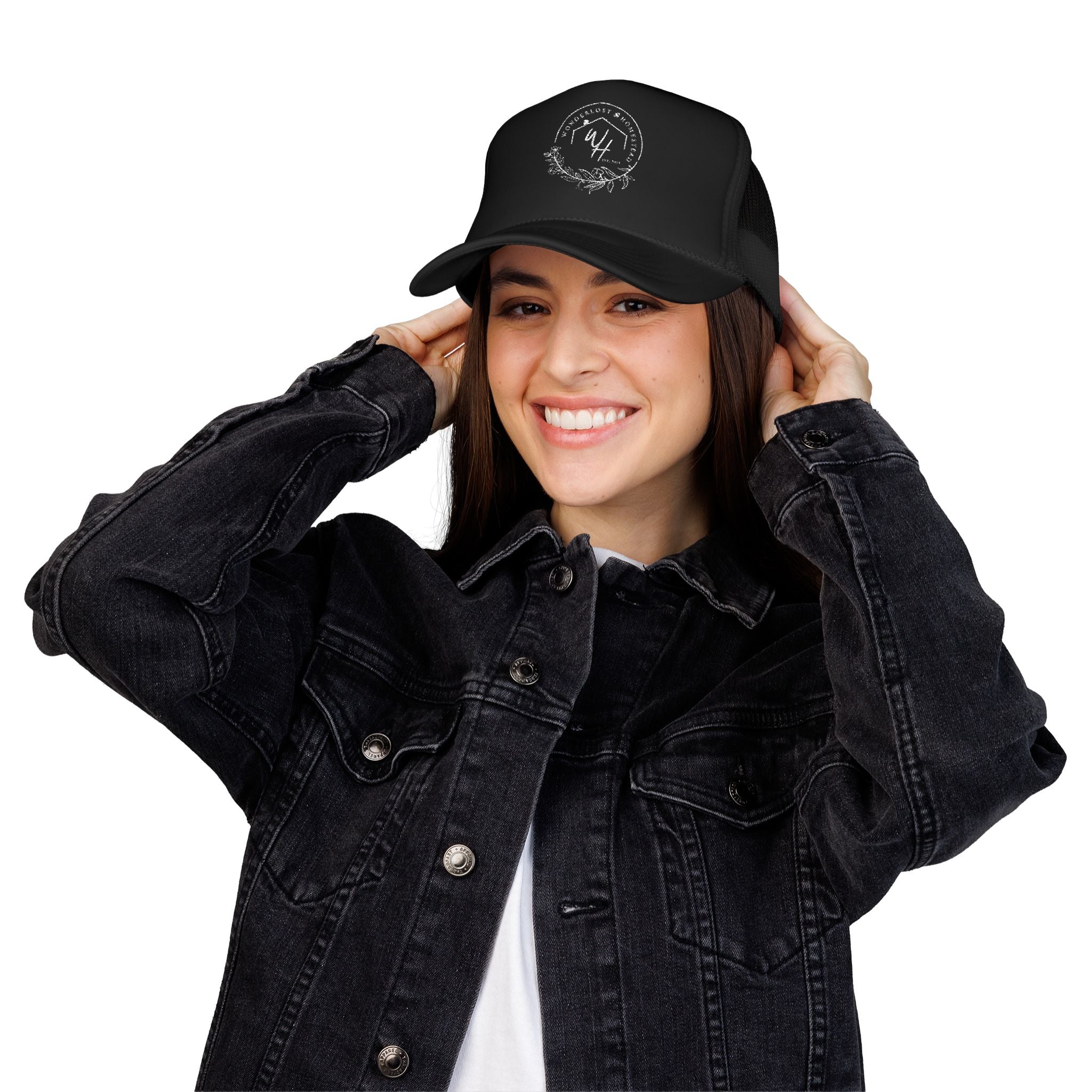 Foam Trucker Hat, White Logo