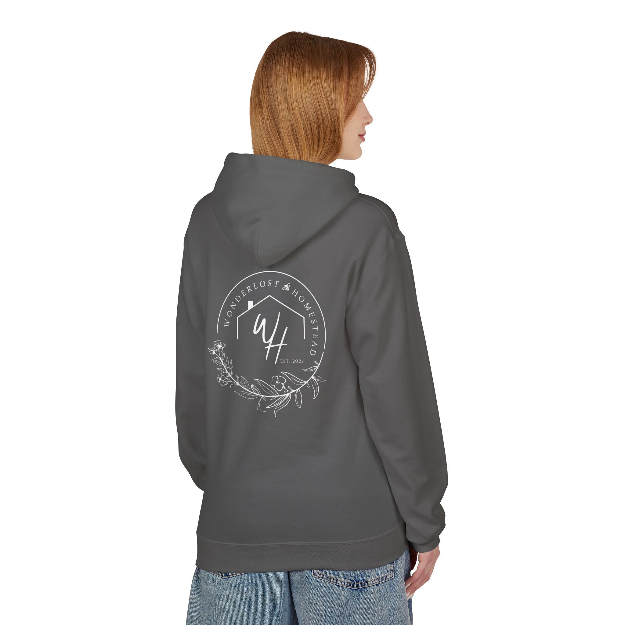 Unisex Hoodie, White Logo (Front/Back Designs)