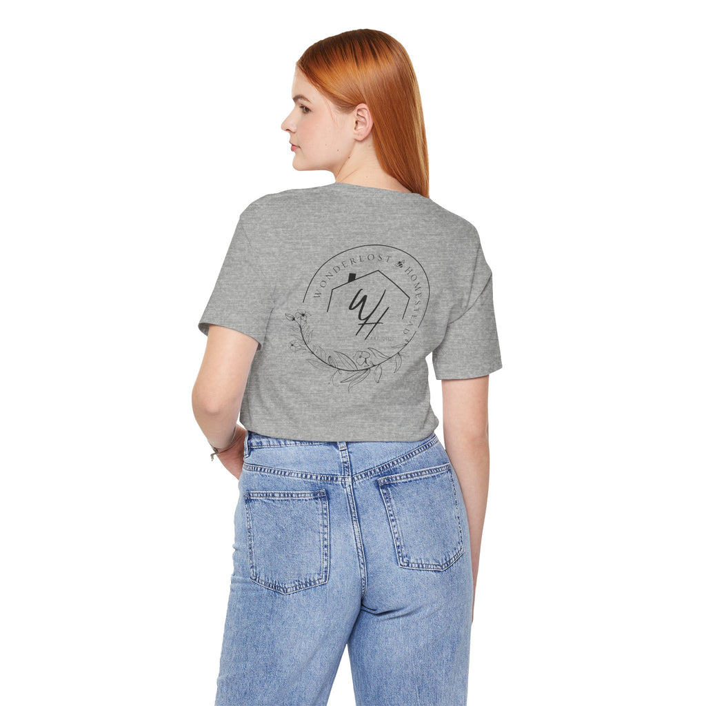 Unisex Short Sleeve T-Shirt, Black Logo (Front/Back Designs)