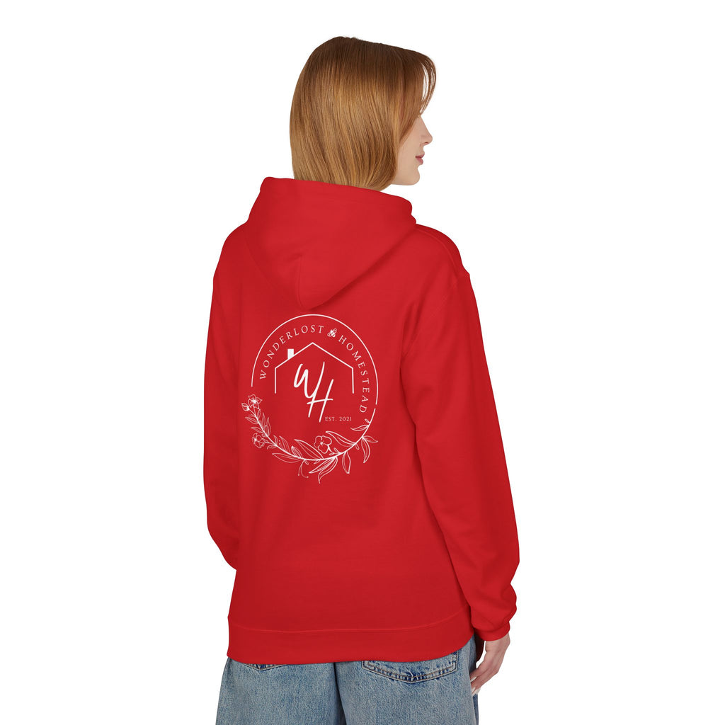Unisex Hoodie, White Logo (Front/Back Designs)