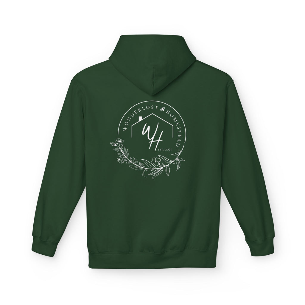 Unisex Hoodie, White Logo (Front/Back Designs)