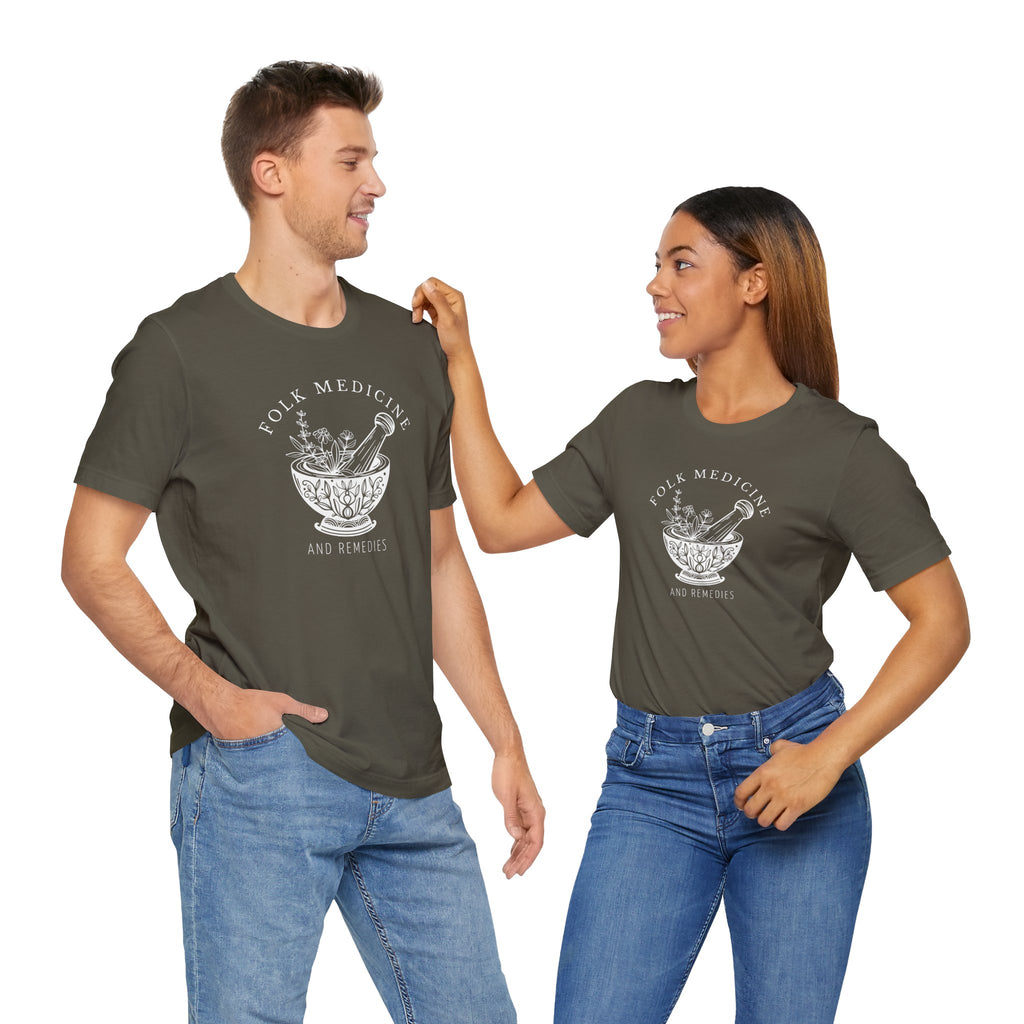 Unisex Short Sleeve T-Shirt, White Logo