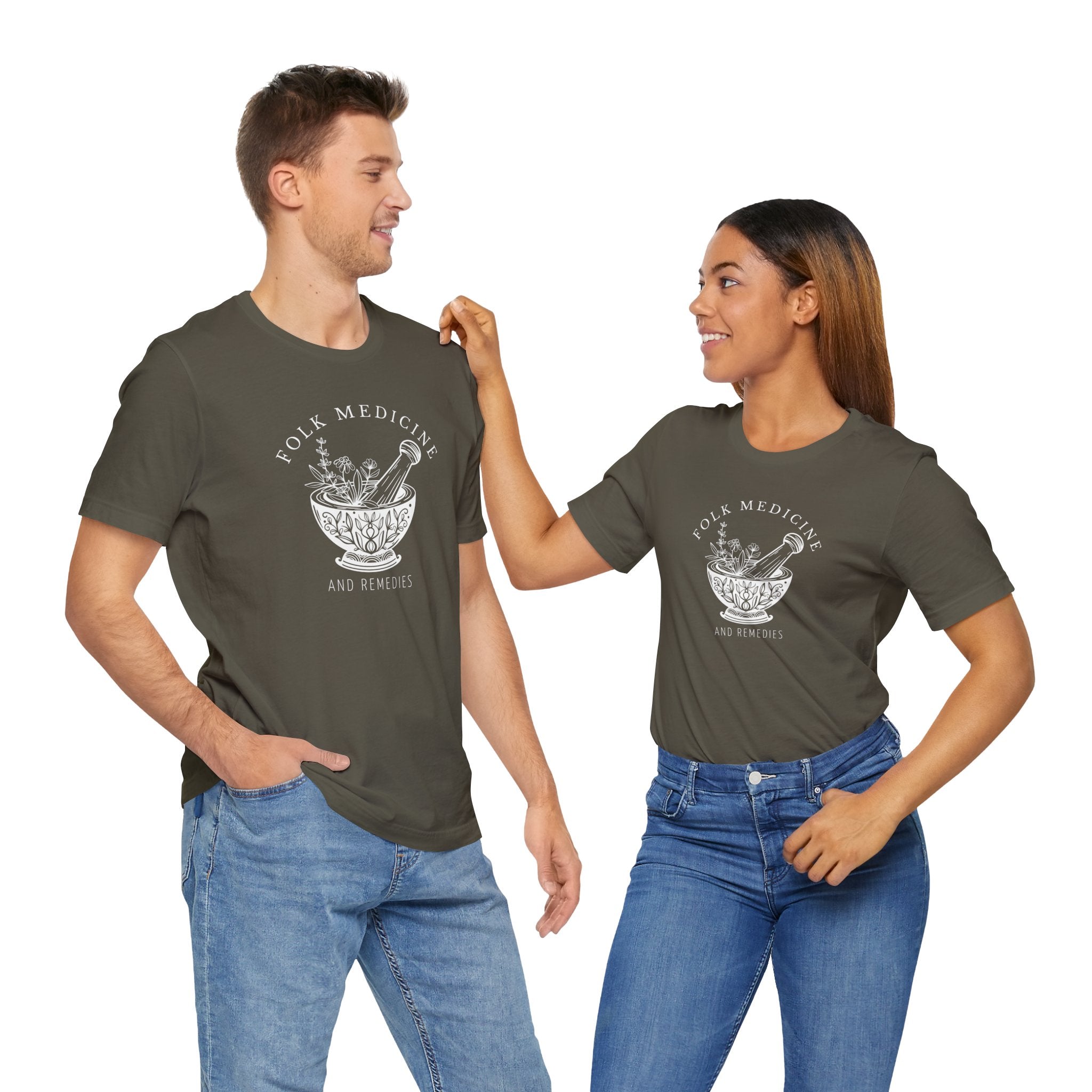 Unisex Short Sleeve T-Shirt, White Logo