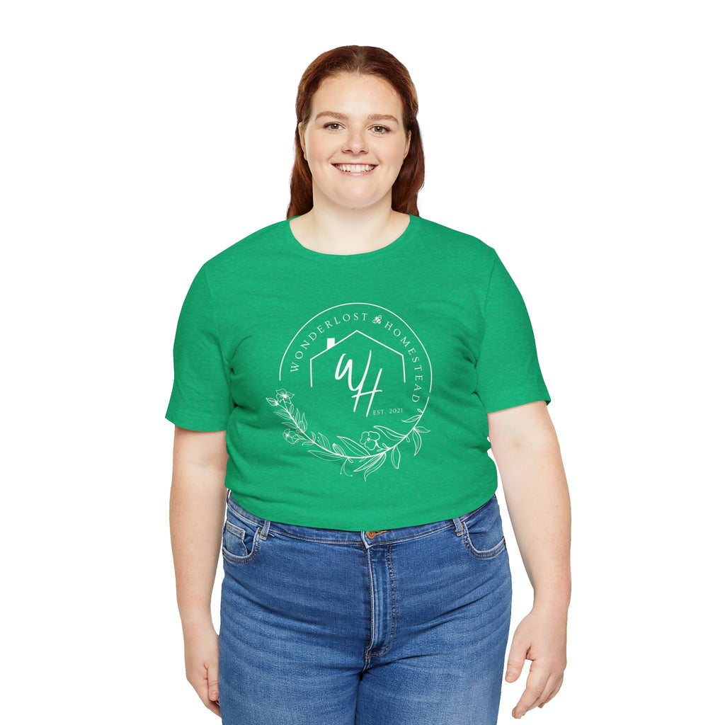 Unisex Short Sleeve T-Shirt, White Logo