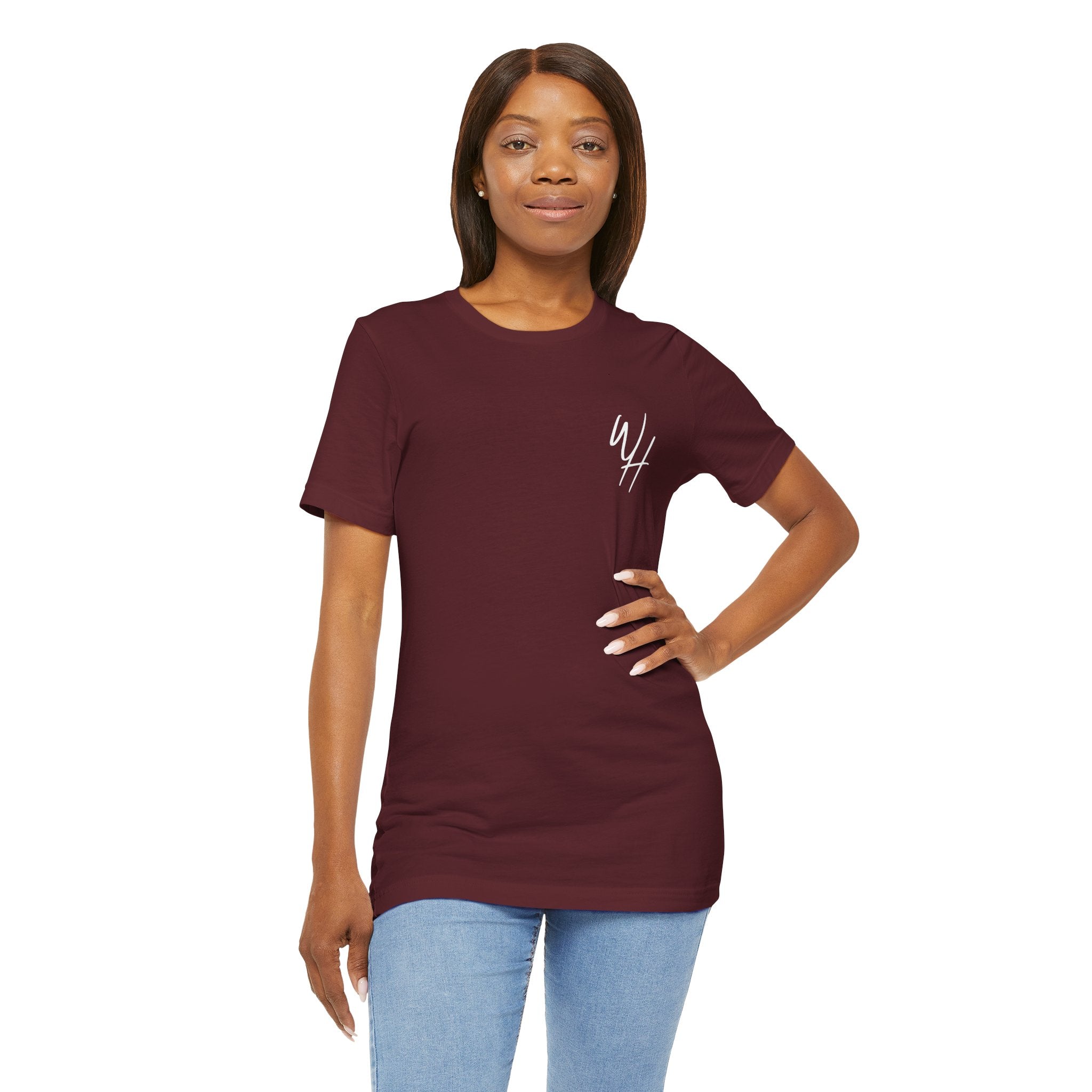 Unisex Short Sleeve T-Shirt, White Logo (Front/Back Designs)