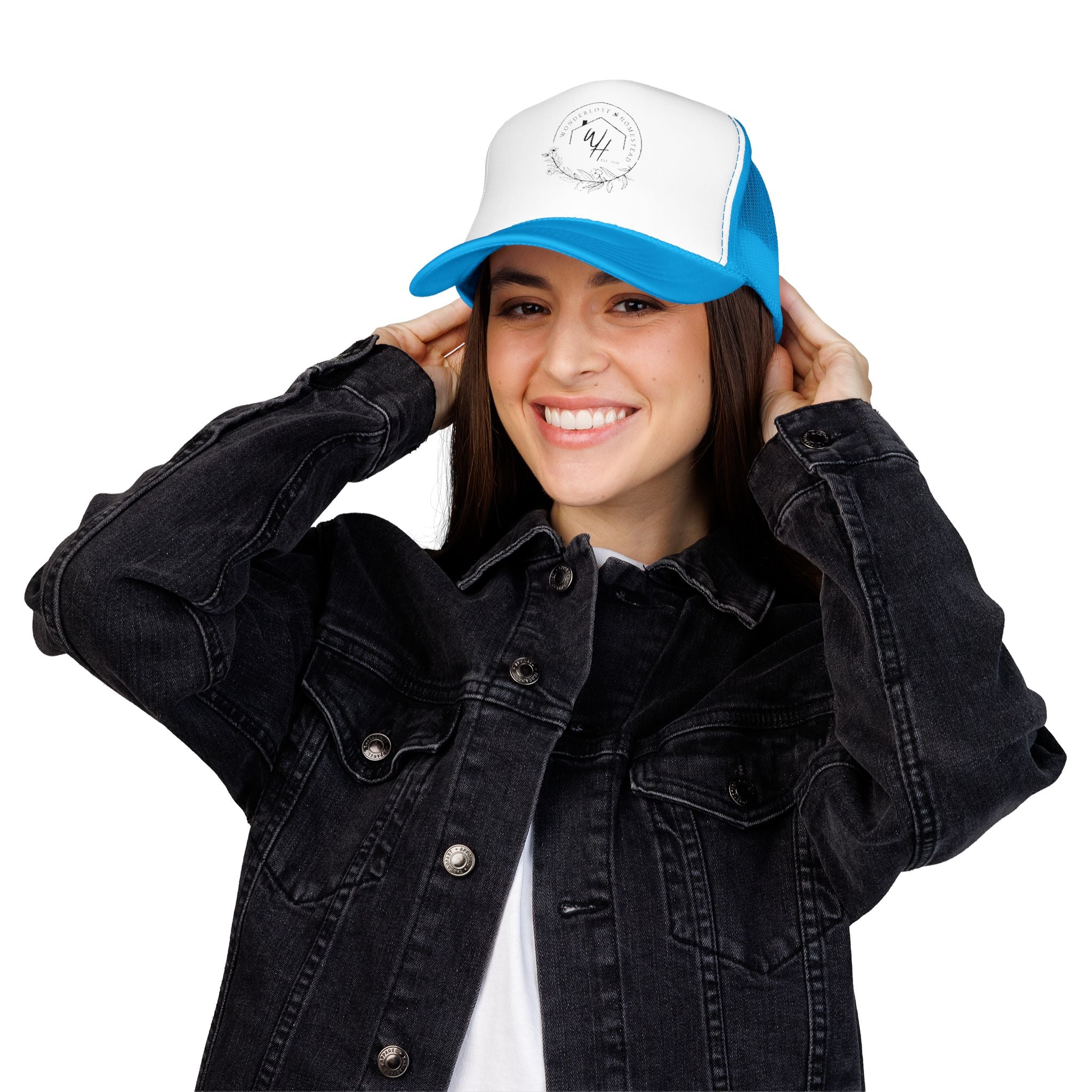 Foam Trucker Hat, Black Logo