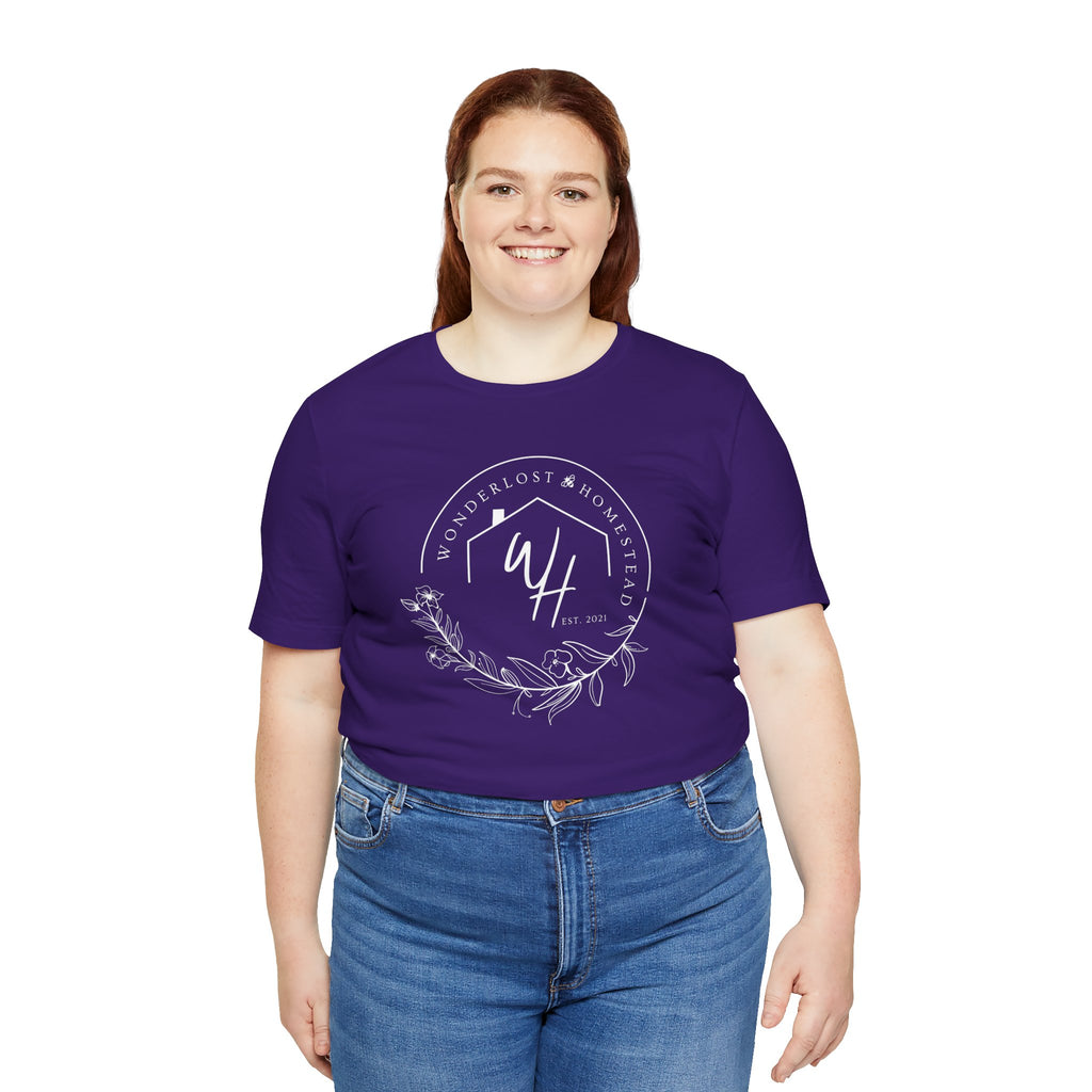Unisex Short Sleeve T-Shirt, White Logo
